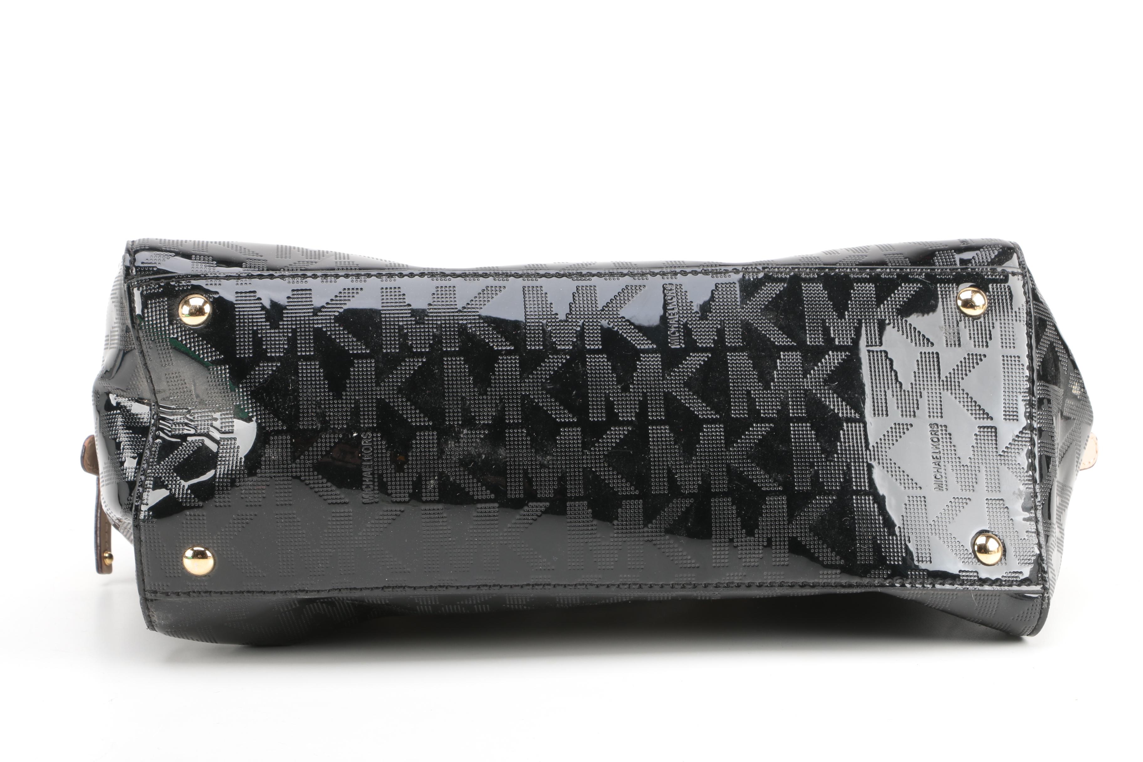 MICHAEL Michael Kors Black Patent Leather Logo Handbag