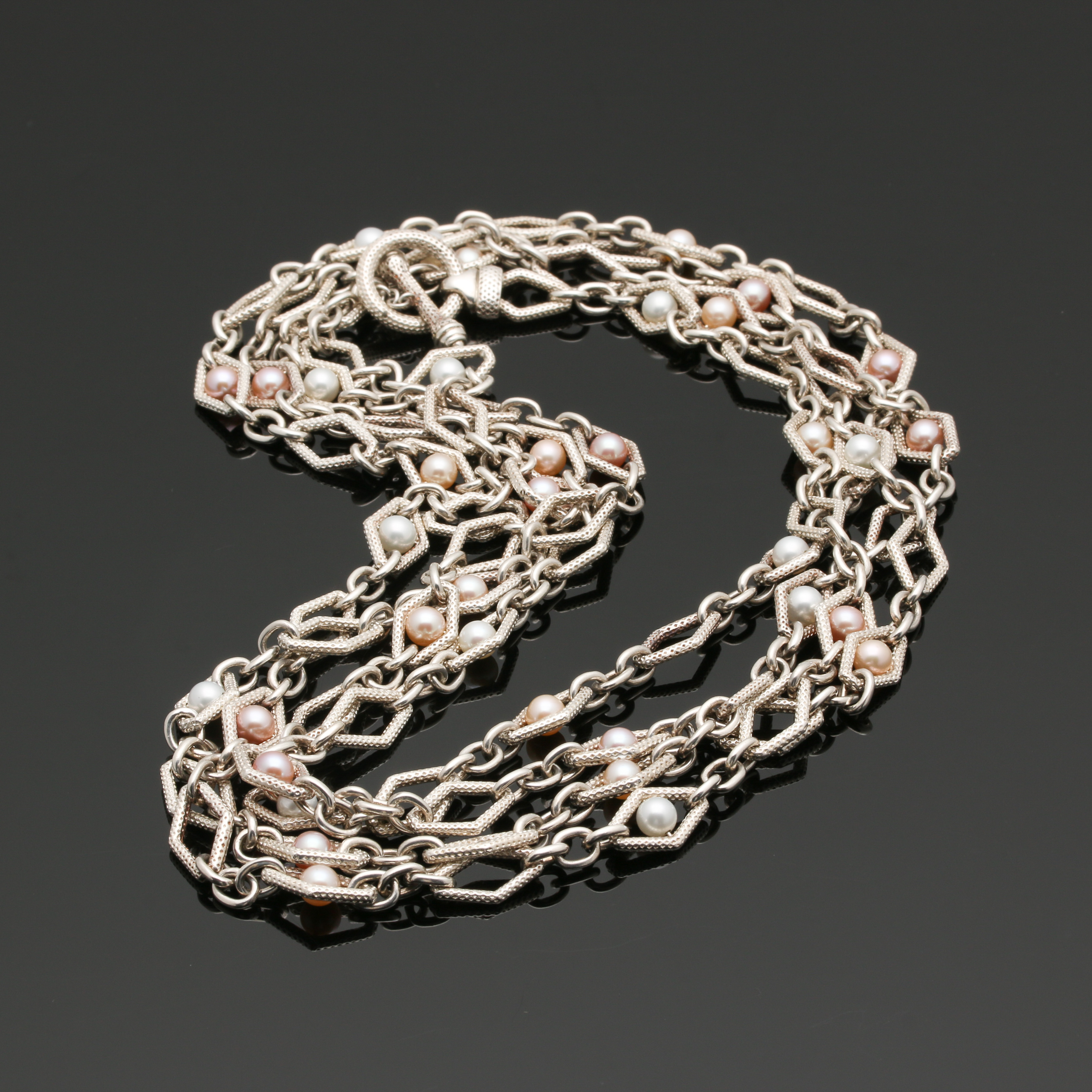 Charles Krypell Sterling Silver Cultured Pearl Necklace