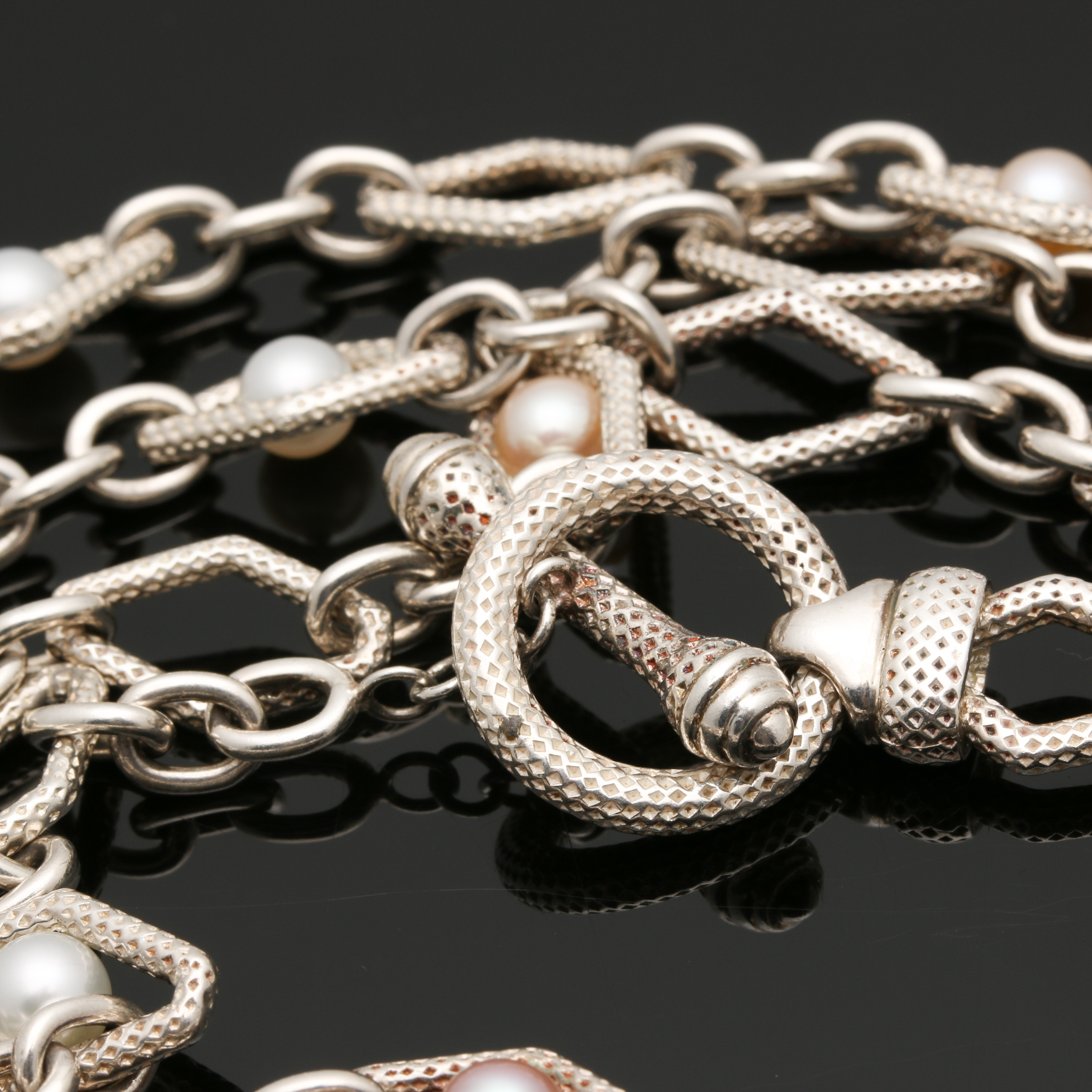 Charles Krypell Sterling Silver Cultured Pearl Necklace