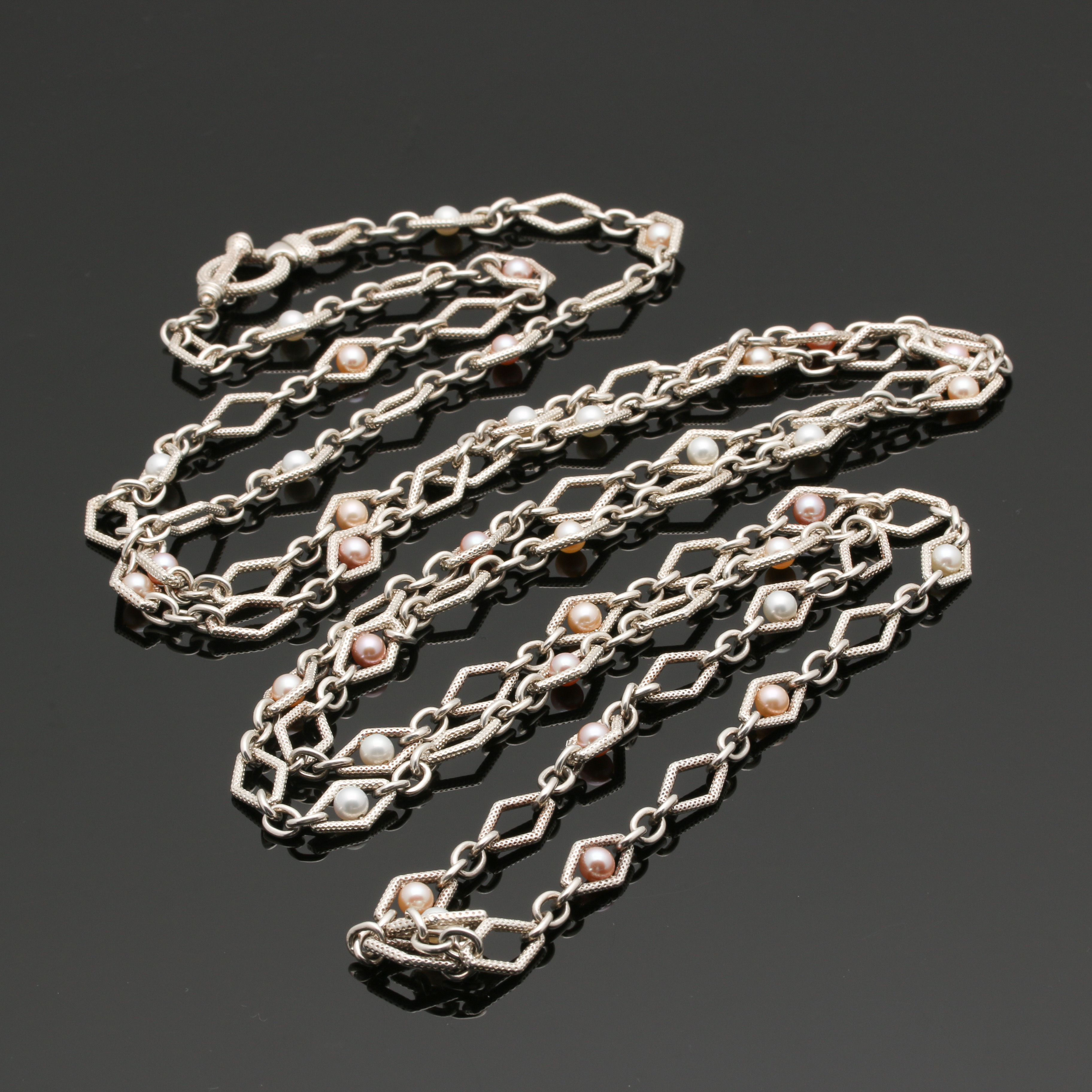 Charles Krypell Sterling Silver Cultured Pearl Necklace