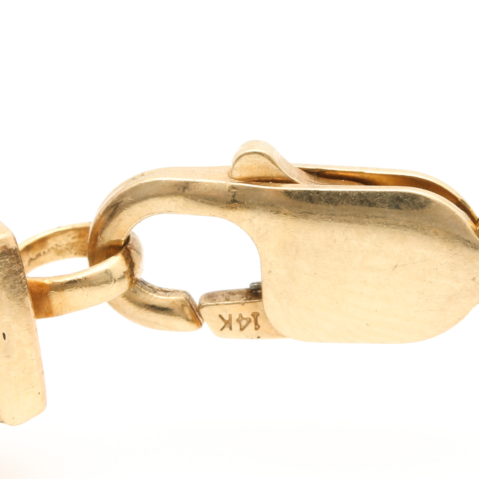 Stainless Steel Cable Bracelet with 14K Yellow Gold Acents