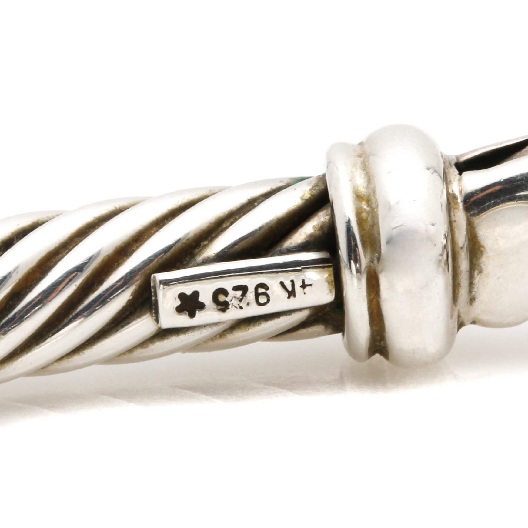 David Yurman Sterling Silver Collar Necklace With 14K Yellow Gold Accent