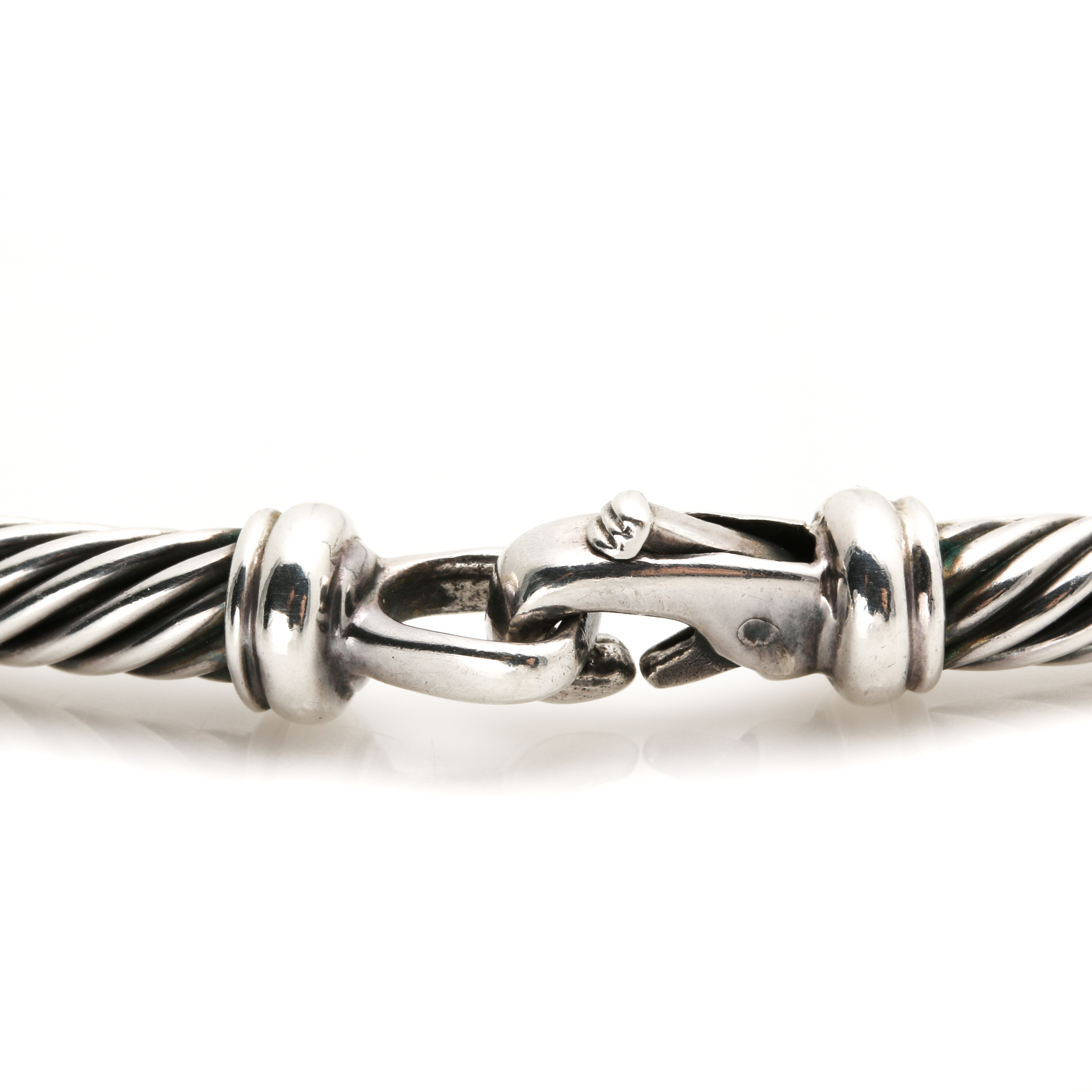 David Yurman Sterling Silver Collar Necklace With 14K Yellow Gold Accent