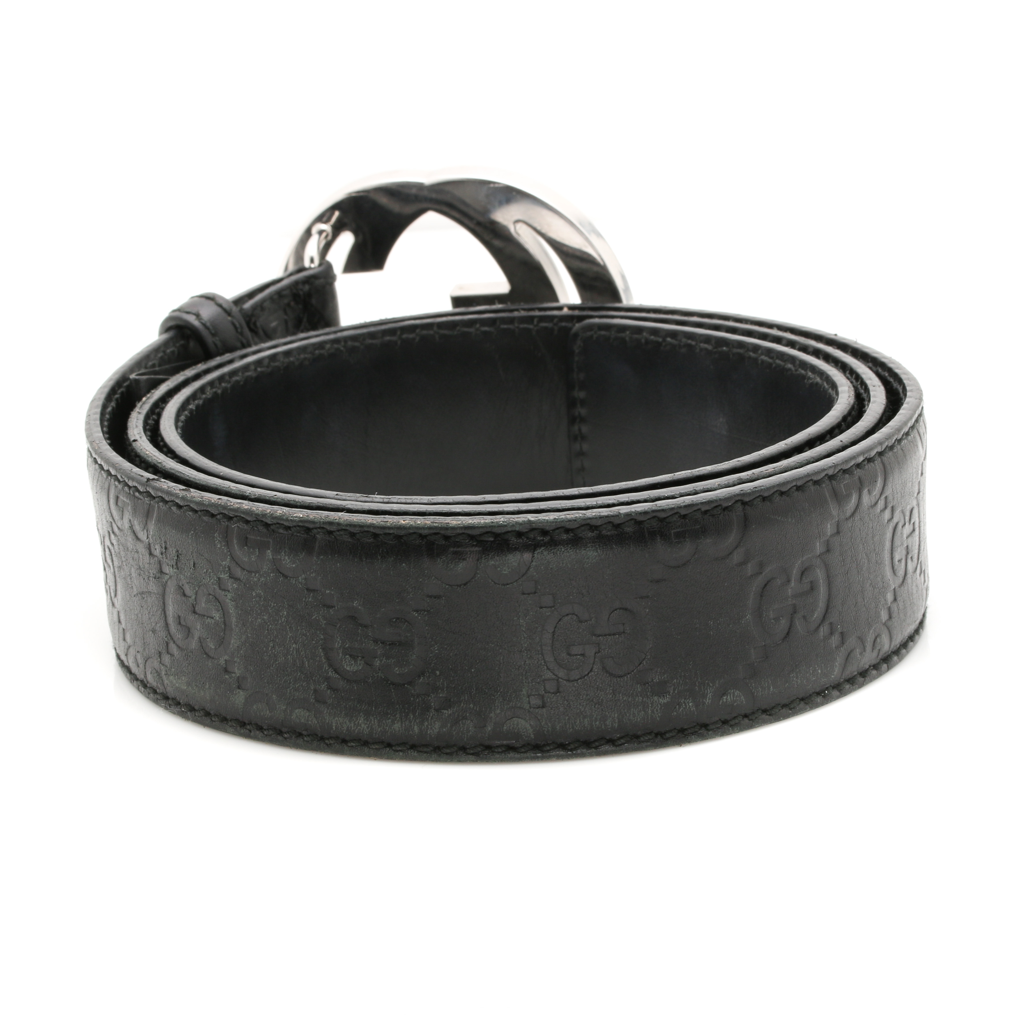 Custom Gucci 6.07 CTW Diamond and Black Leather Belt
