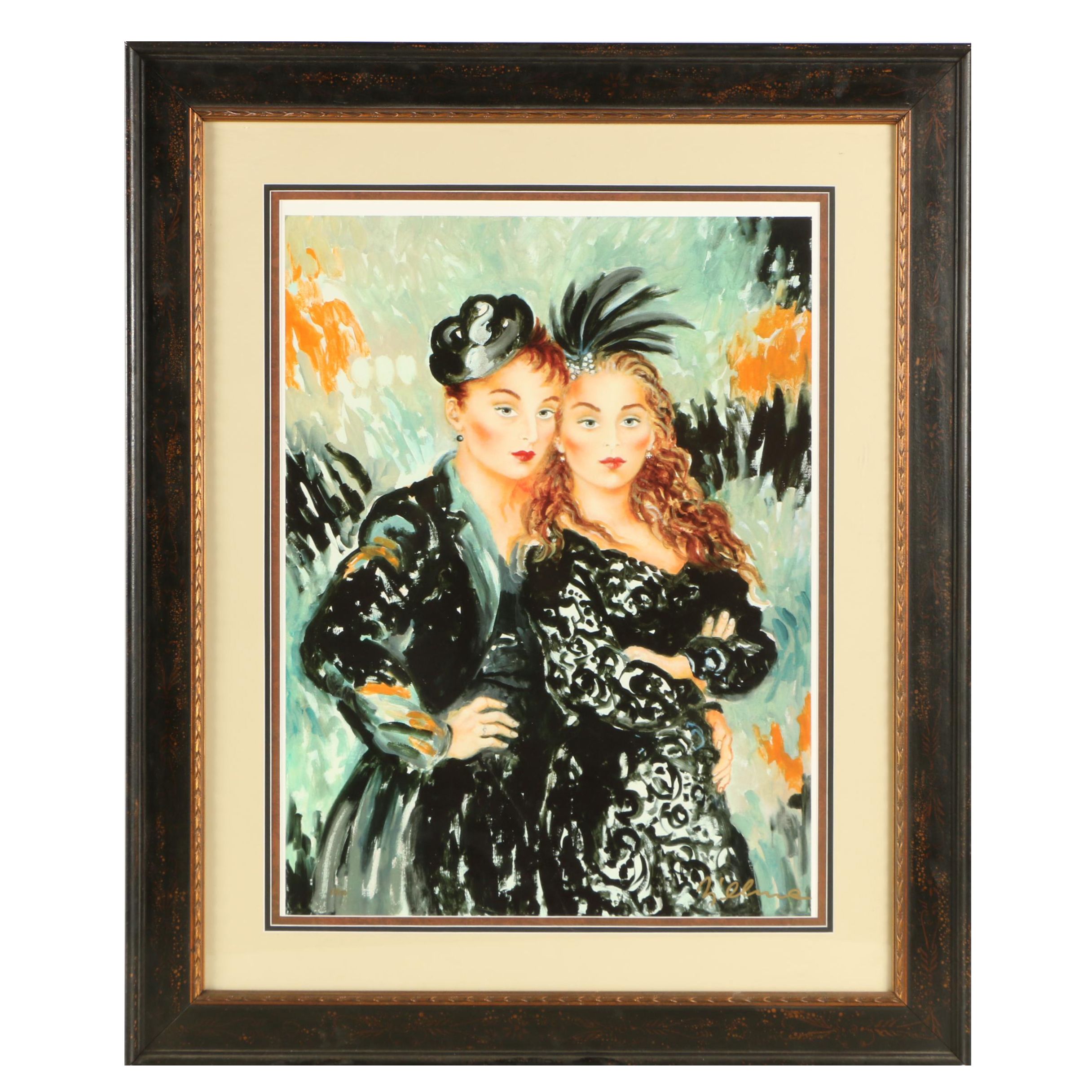 Embellished Giclee After Joanna Zjawinska's Painting "Lulu and Lili"