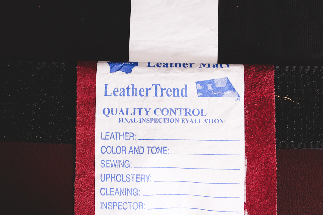 Genuine Leather Sofa in Burgundy