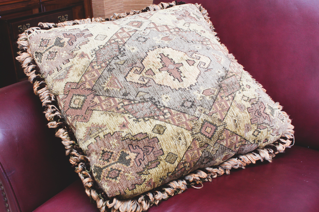 Genuine Leather Sofa in Burgundy