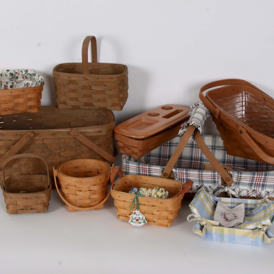 Assortment of Longaberger Baskets and Accessories