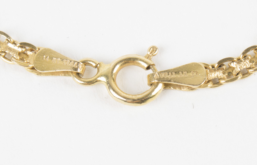 14K Yellow Gold Fancy Byzantine Chain Necklace