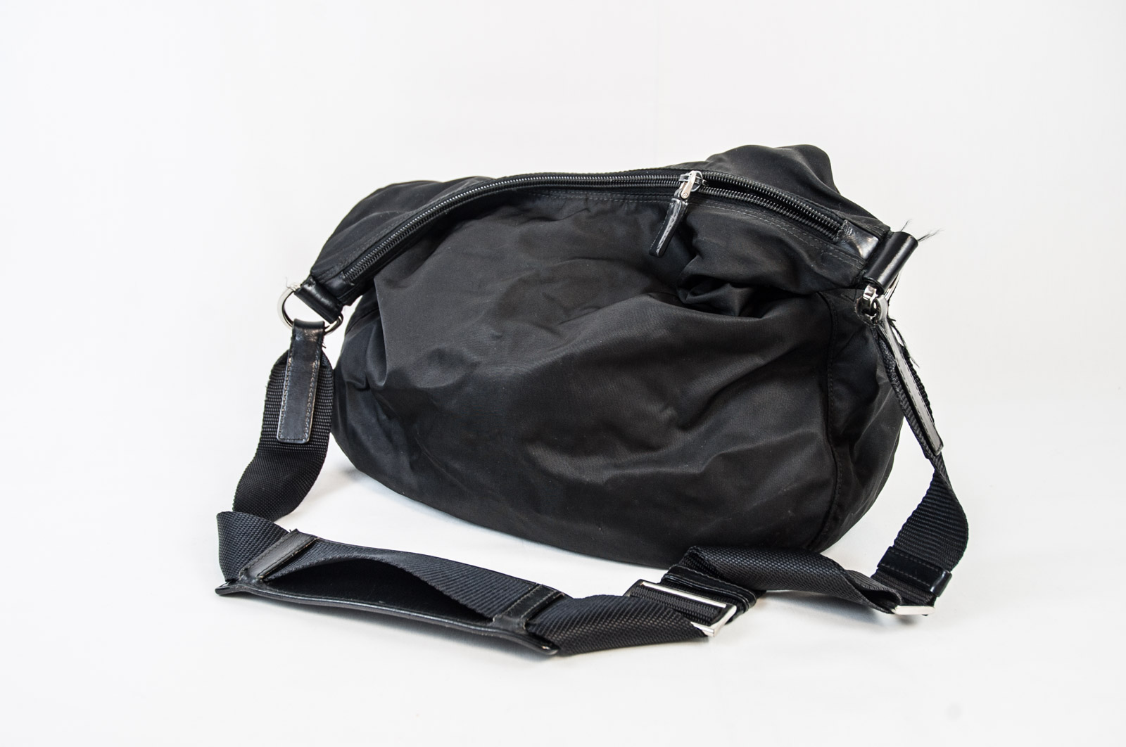 Prada Black Nylon Pocket Messenger Bag