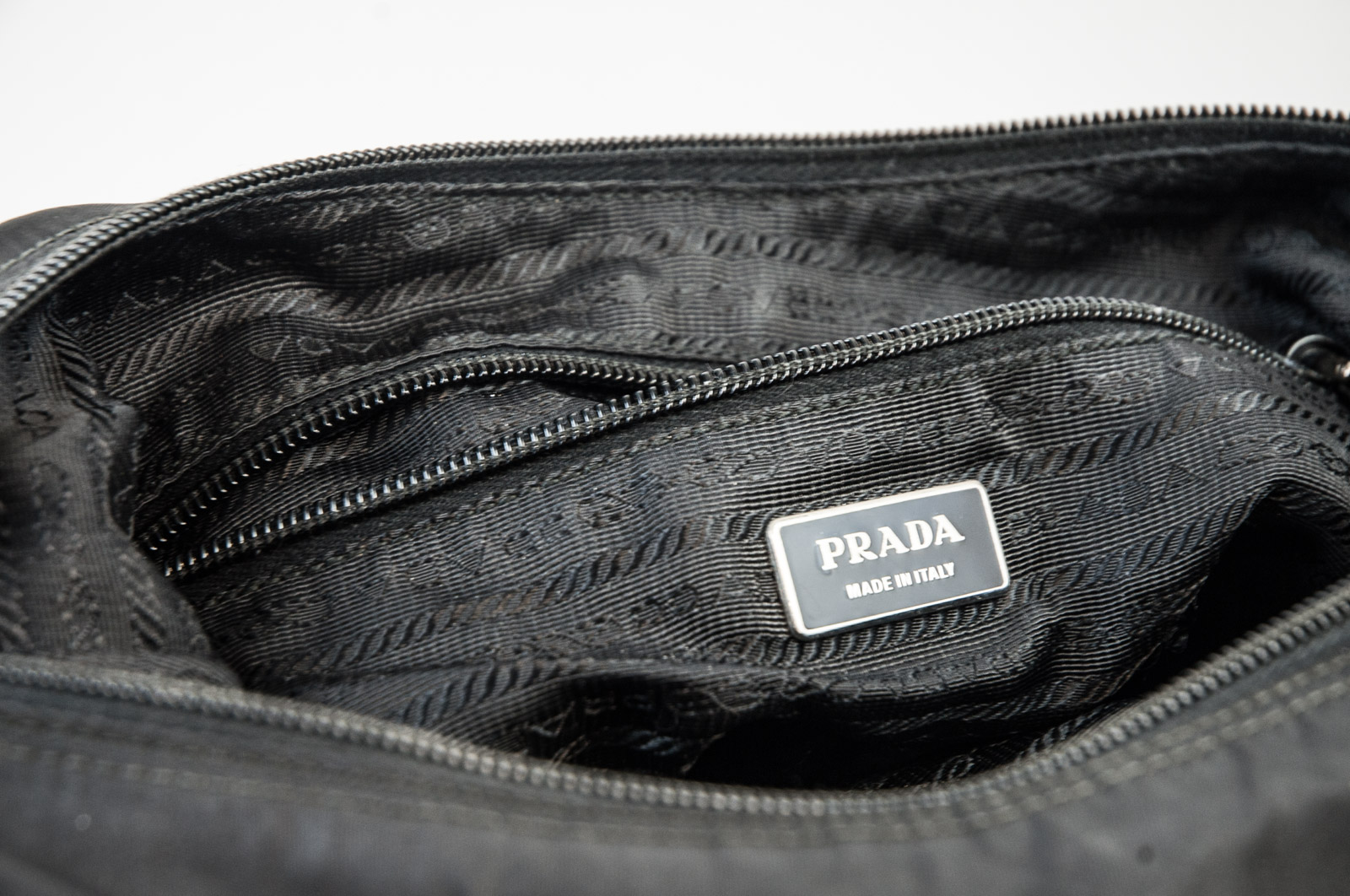 Prada Black Nylon Pocket Messenger Bag