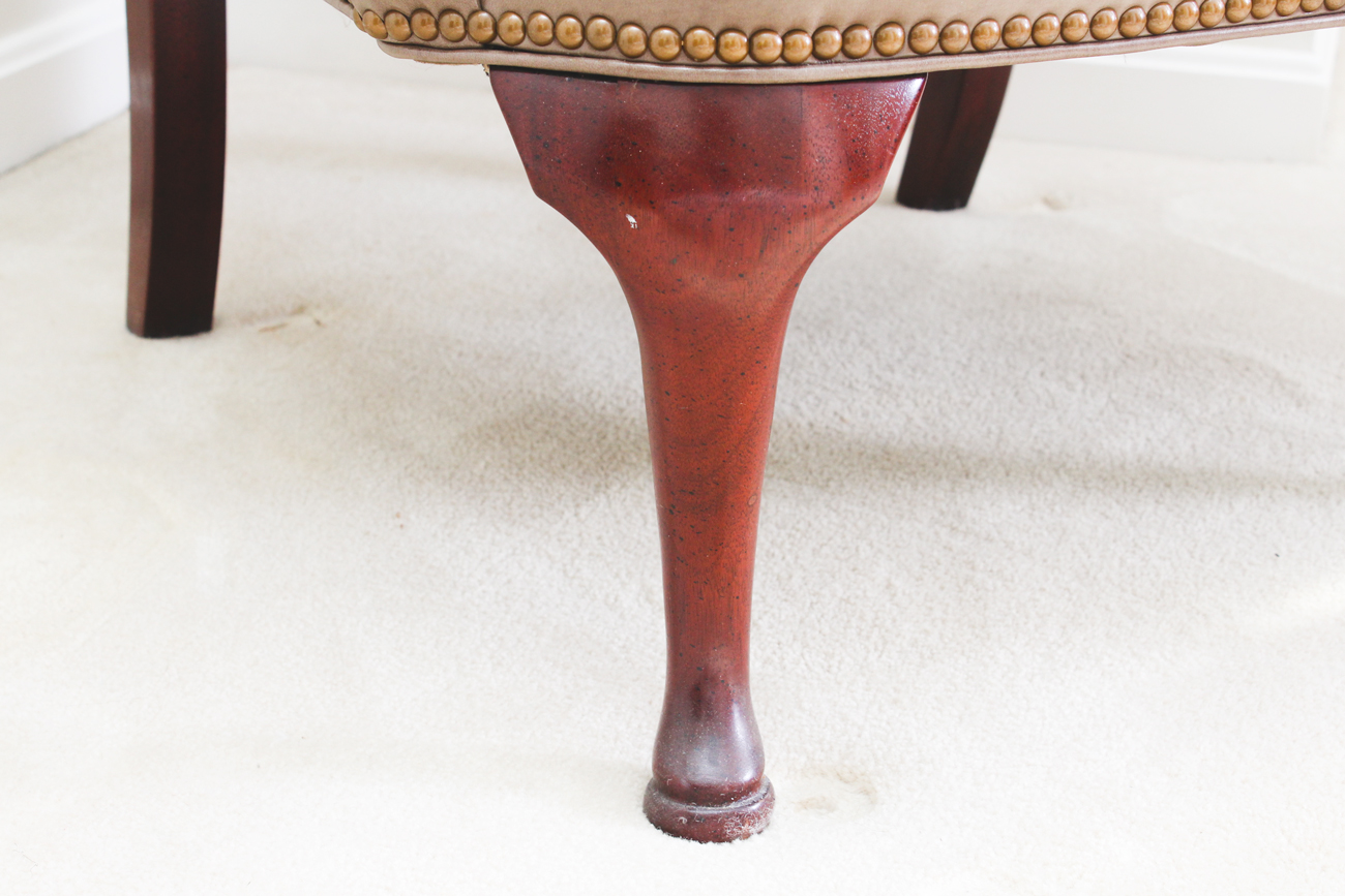 Genuine Leather Wing-Back Chair with Ottoman by Thomasville