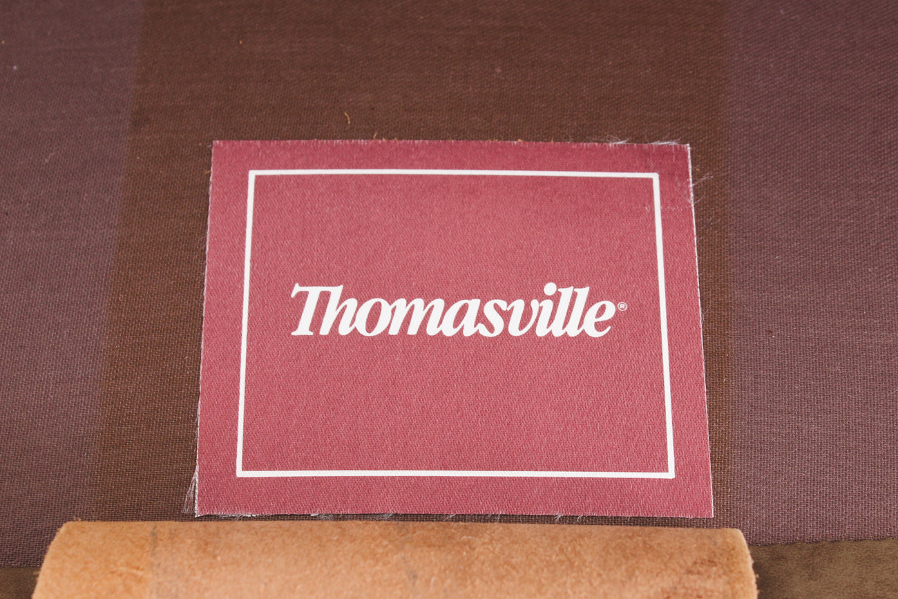 Genuine Leather Wing-Back Chair with Ottoman by Thomasville