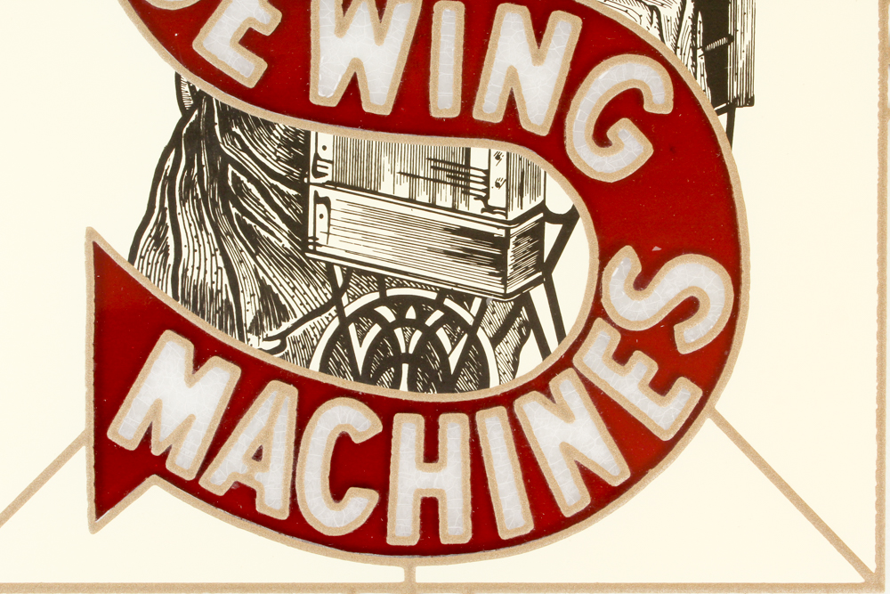 Singer Sewing Machines Stained Glass-Style Panel