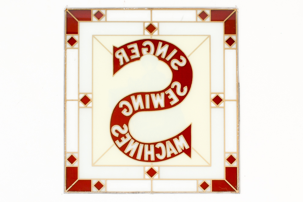 Singer Sewing Machines Stained Glass-Style Panel