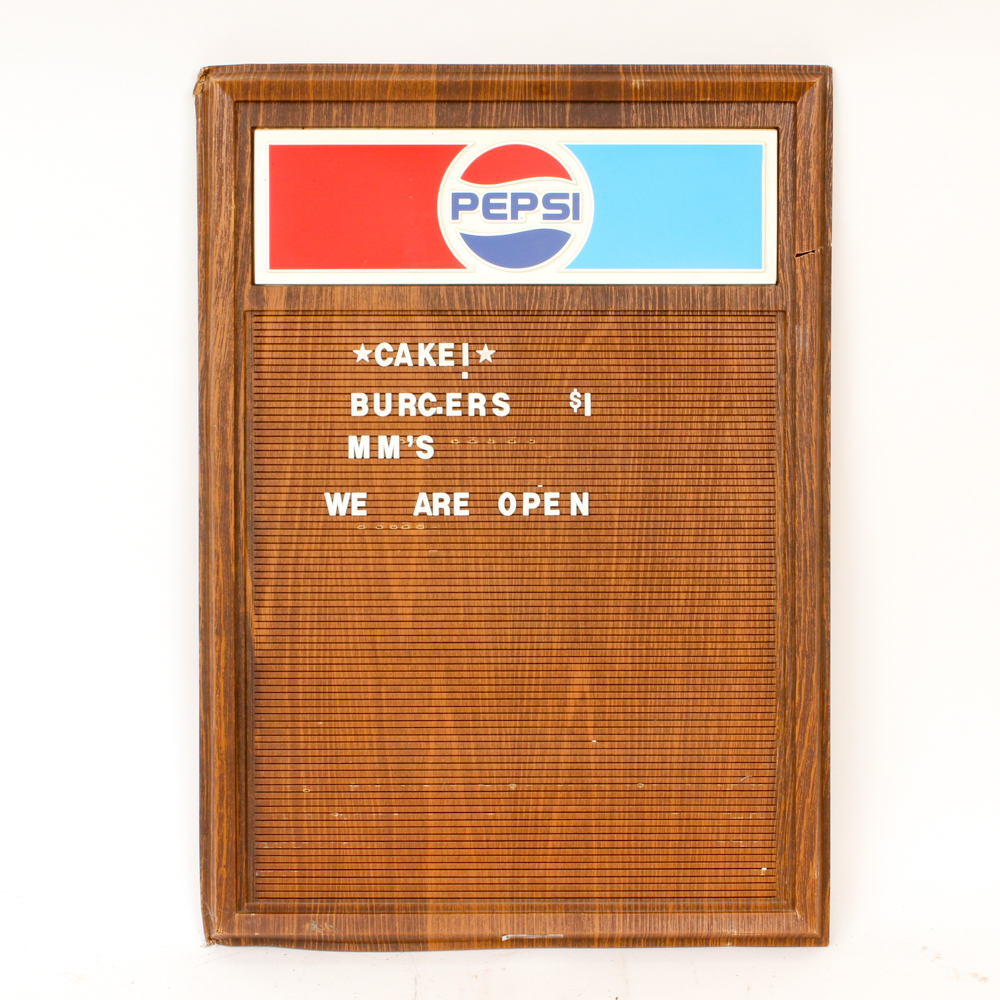 Vintage Pepsi Restaurant Sign with Letters