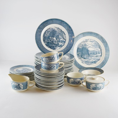 Royal China "Currier & Ives, Blue" Dinnerware