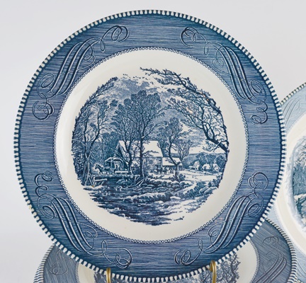 Royal China "Currier & Ives, Blue" Dinnerware