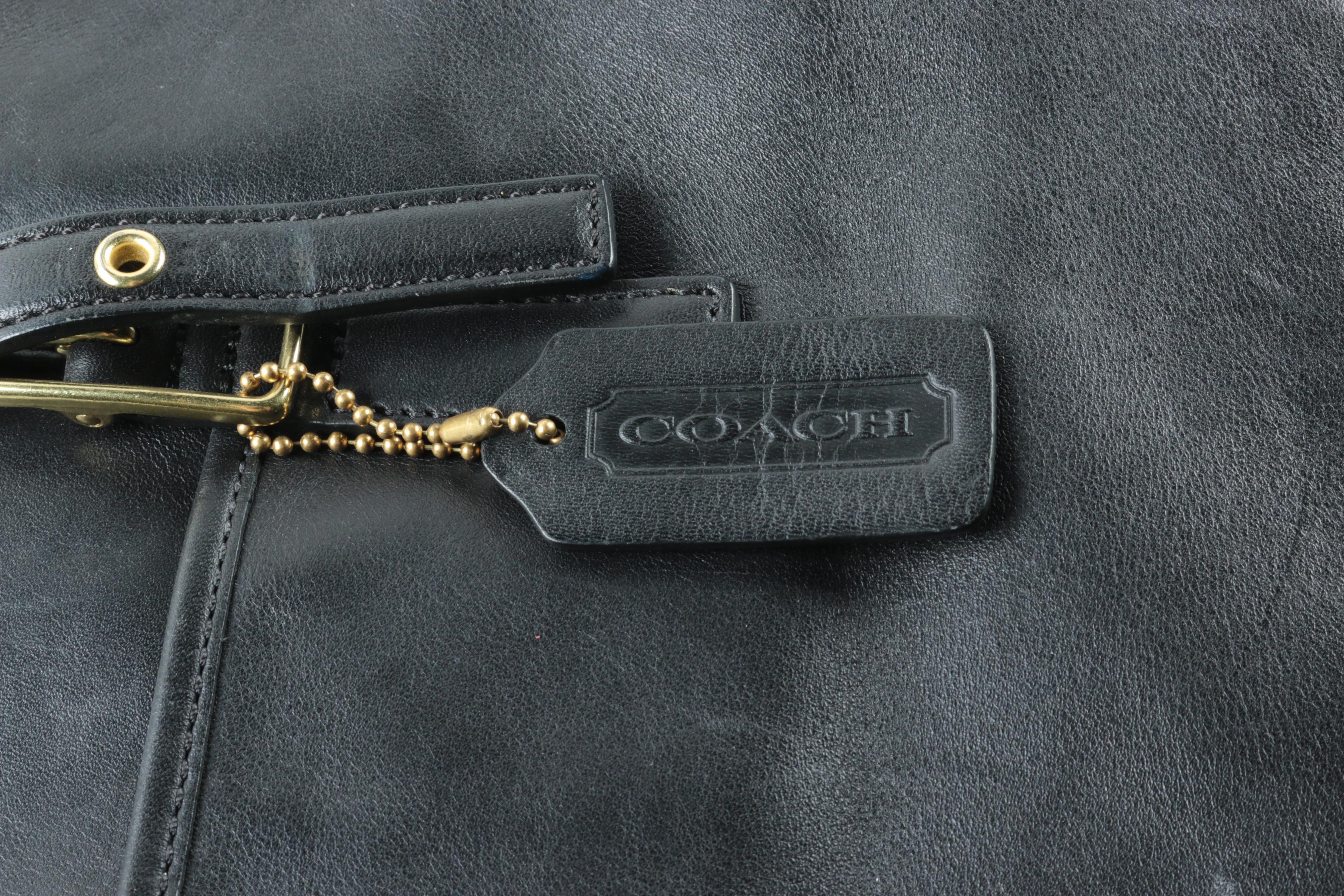 Coach Legacy Black Leather Market Tote Bag