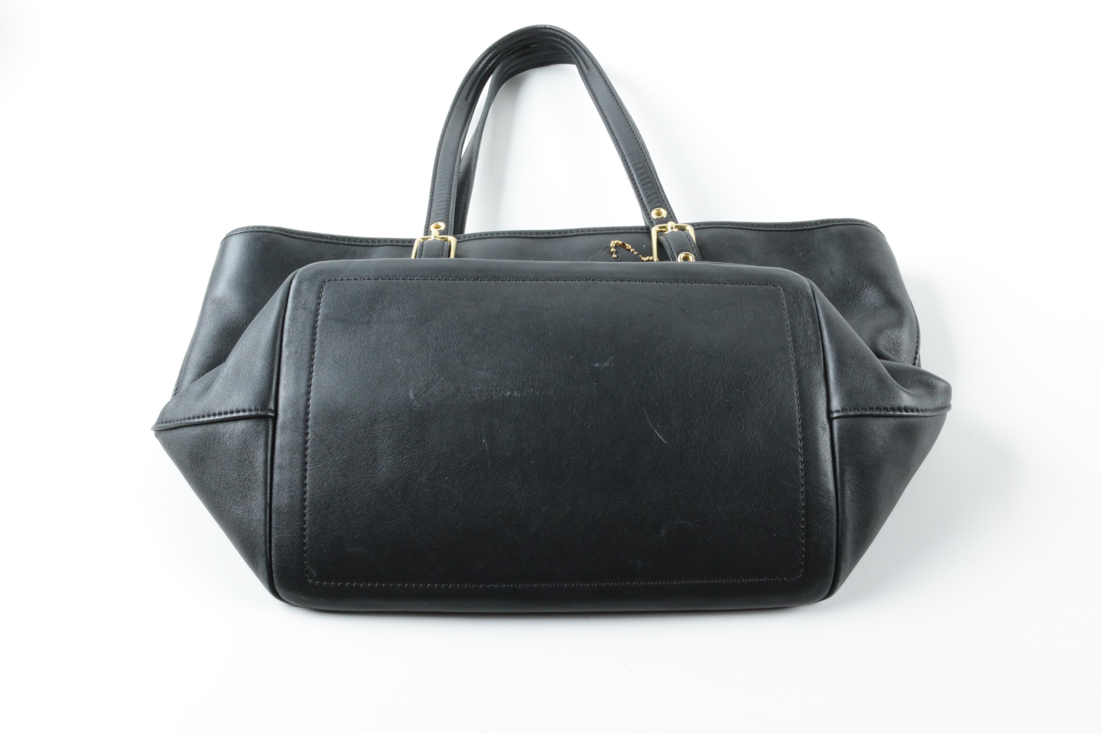 Coach Legacy Black Leather Market Tote Bag