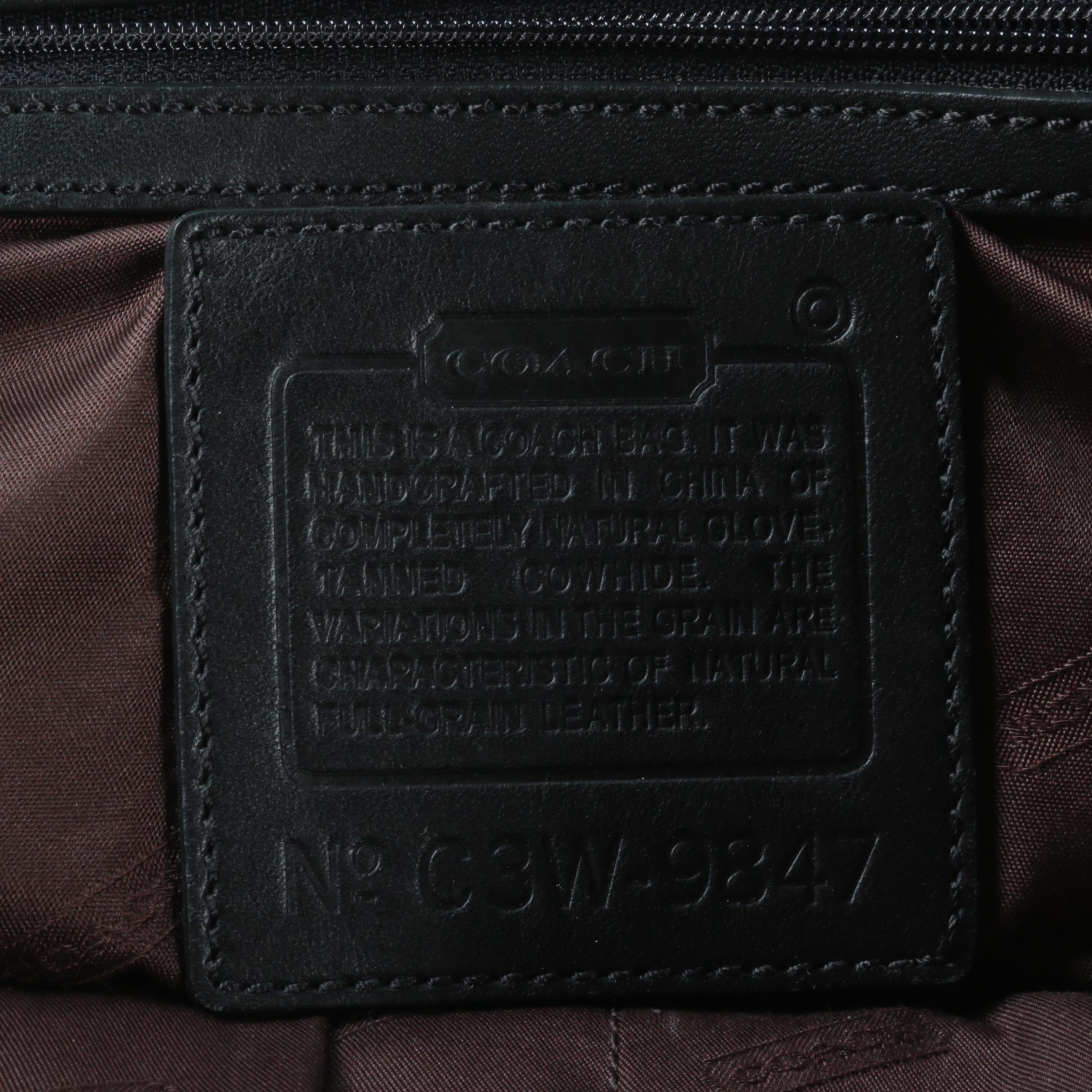 Coach Legacy Black Leather Market Tote Bag