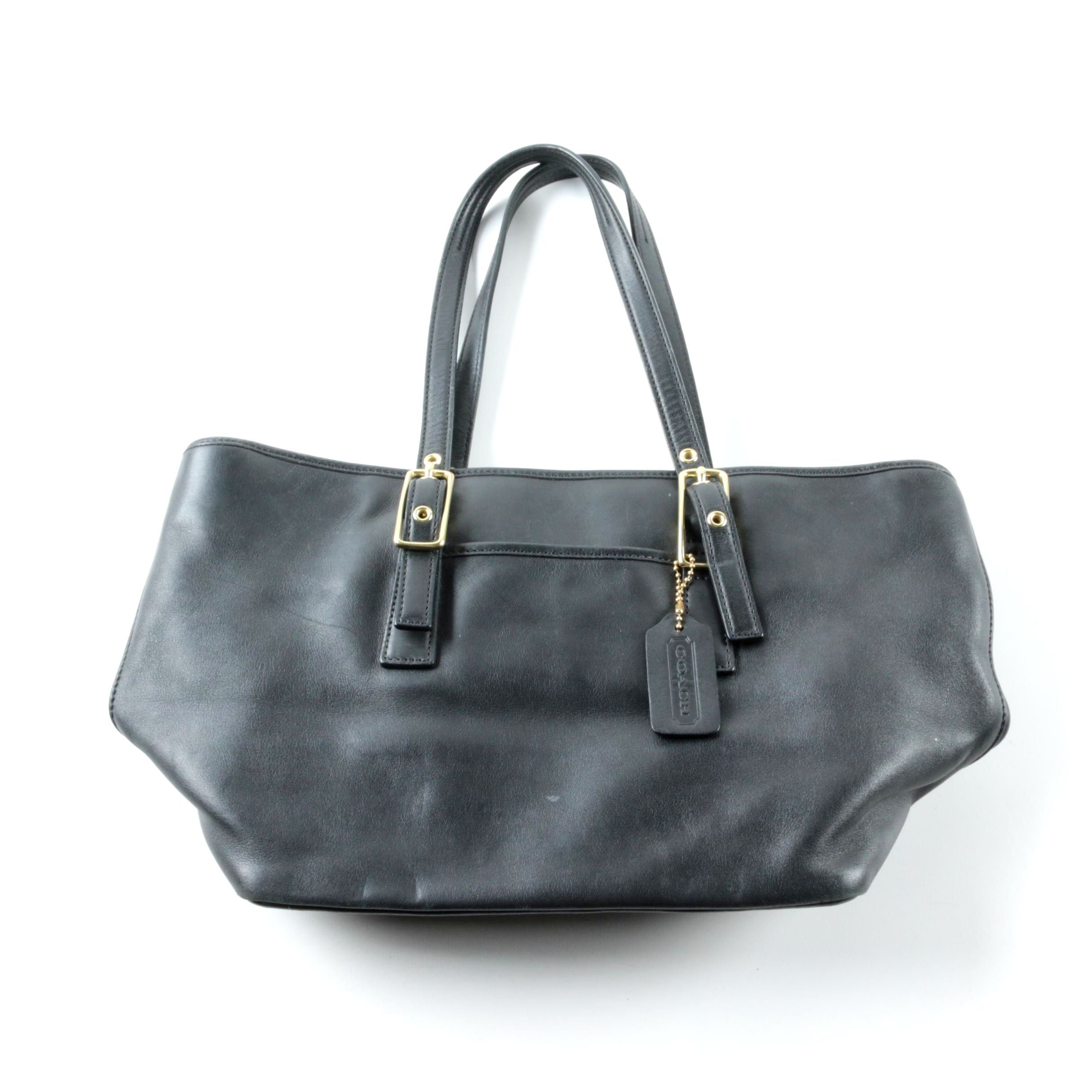 Coach Legacy Black Leather Market Tote Bag
