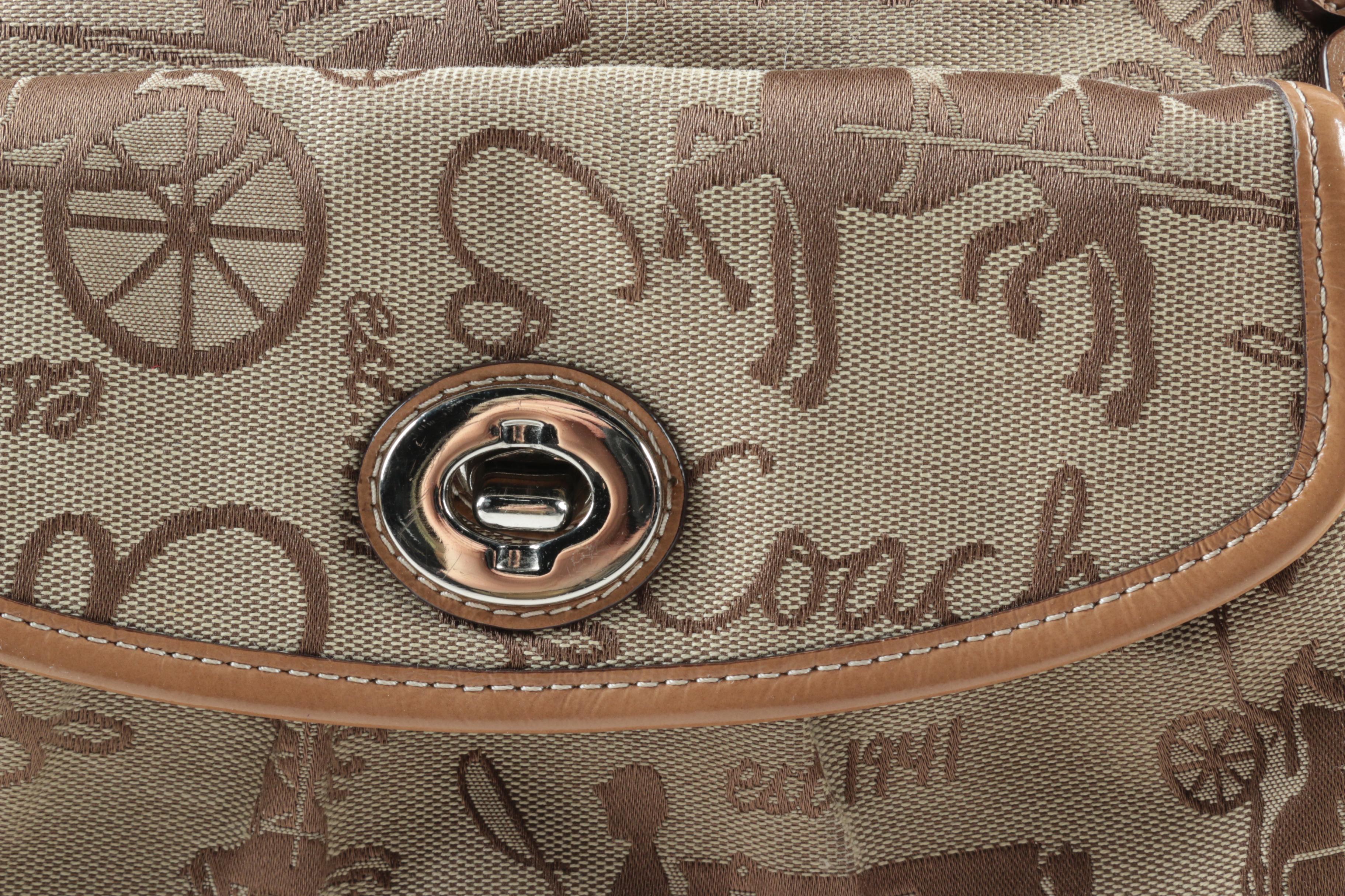 Coach Leah Horse and Carriage Canvas Tote