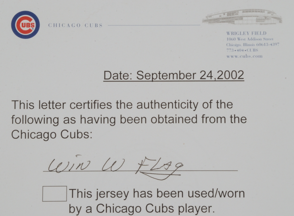 Chicago Cubs Wrigley Field Banner  COA