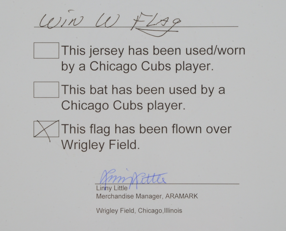 Chicago Cubs Wrigley Field Banner  COA