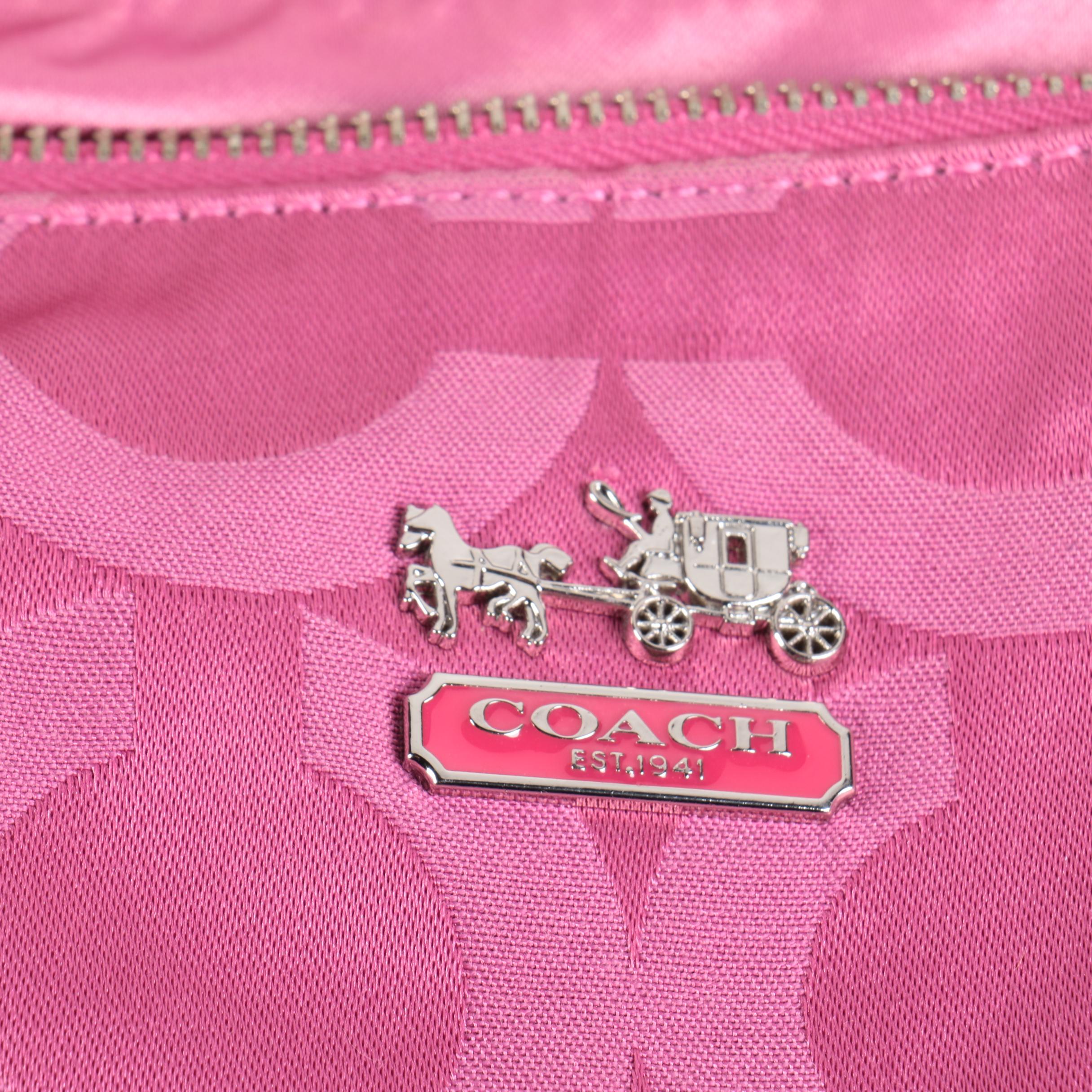 Coach Madison Hailey Signature Raspberry Hobo Bag