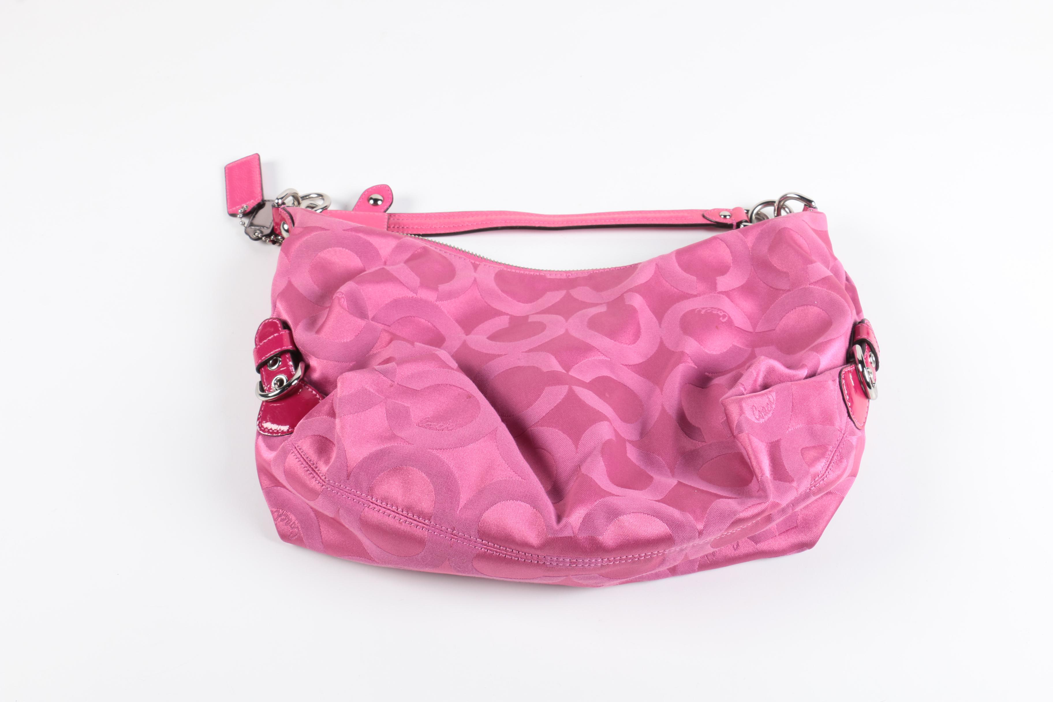 Coach Madison Hailey Signature Raspberry Hobo Bag