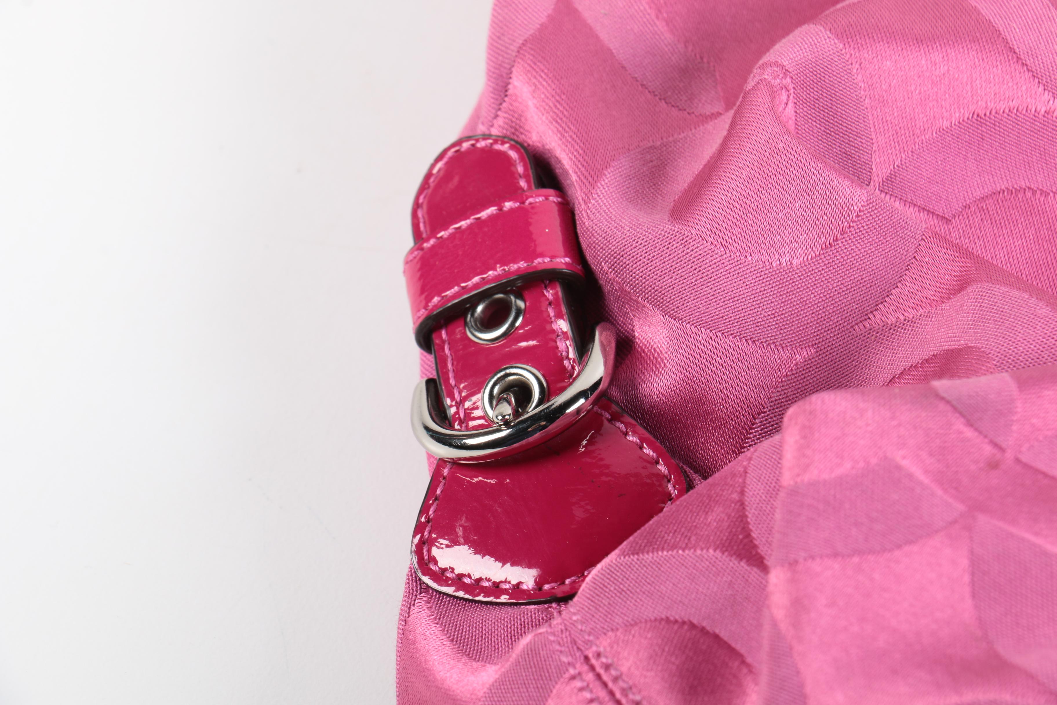 Coach Madison Hailey Signature Raspberry Hobo Bag