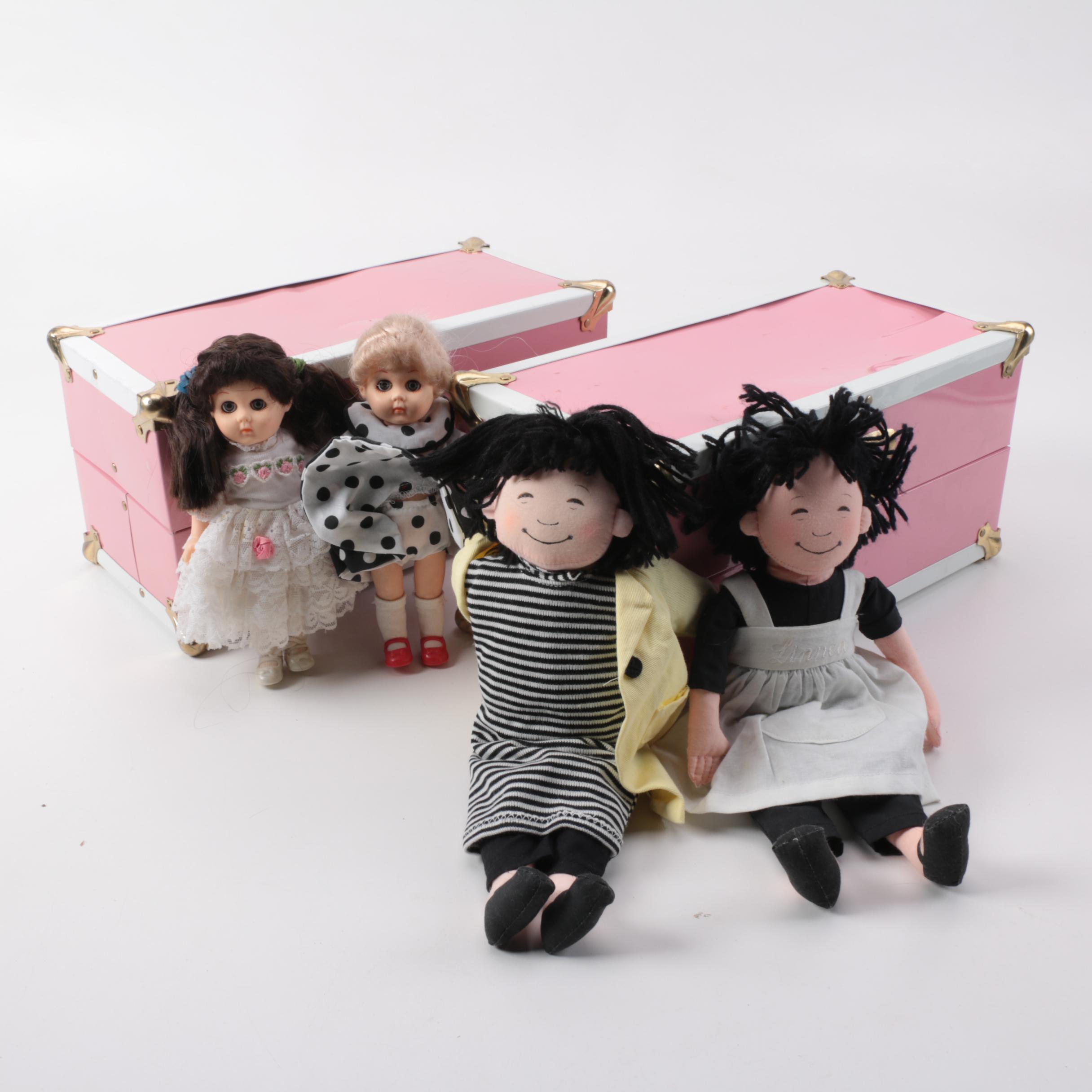 Vintage Vogue "Ginny" Dolls and Cloth Dolls with Trunks and Accessories