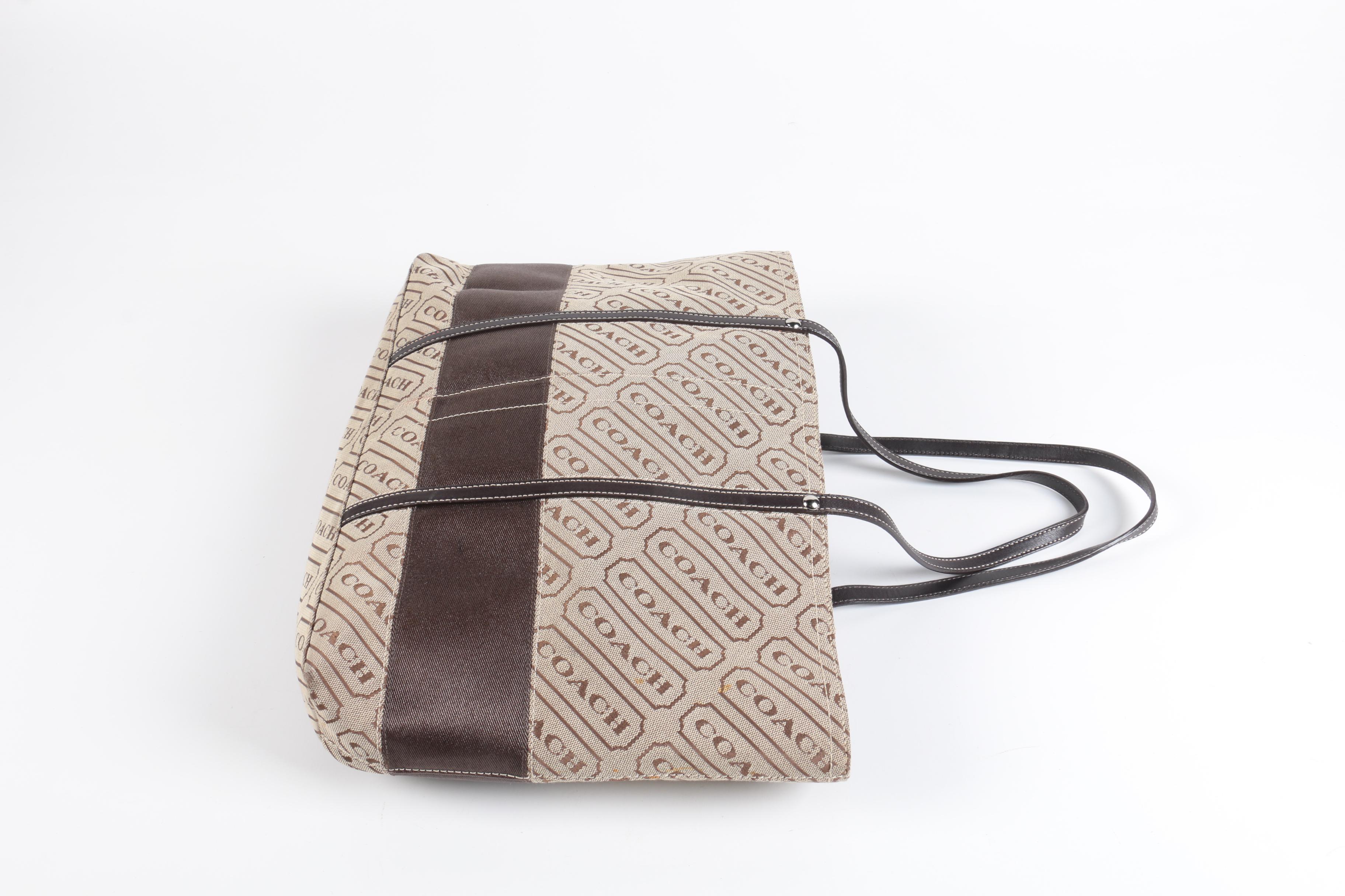 Coach Canvas and Leather Carryall Tote