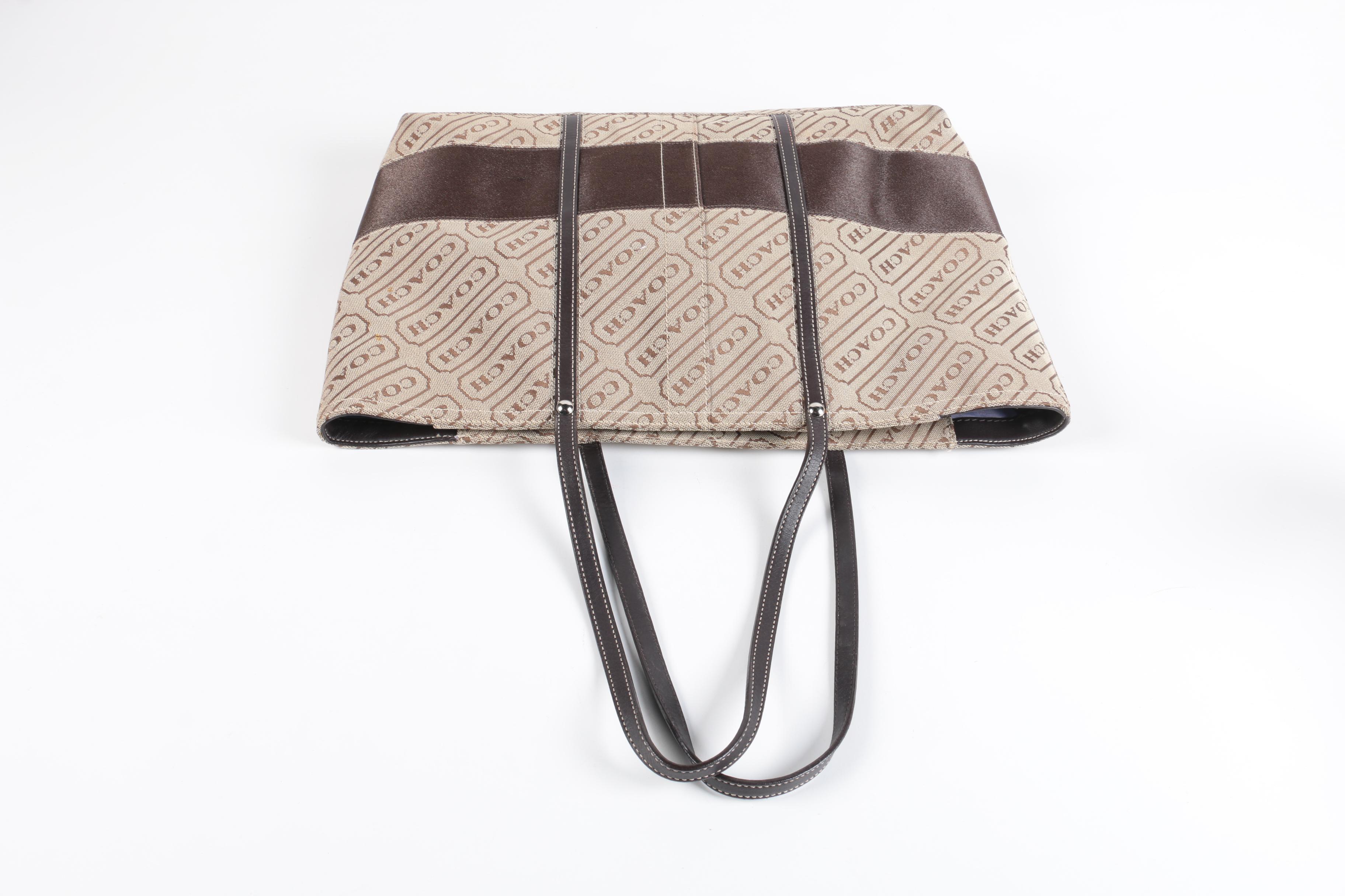 Coach Canvas and Leather Carryall Tote