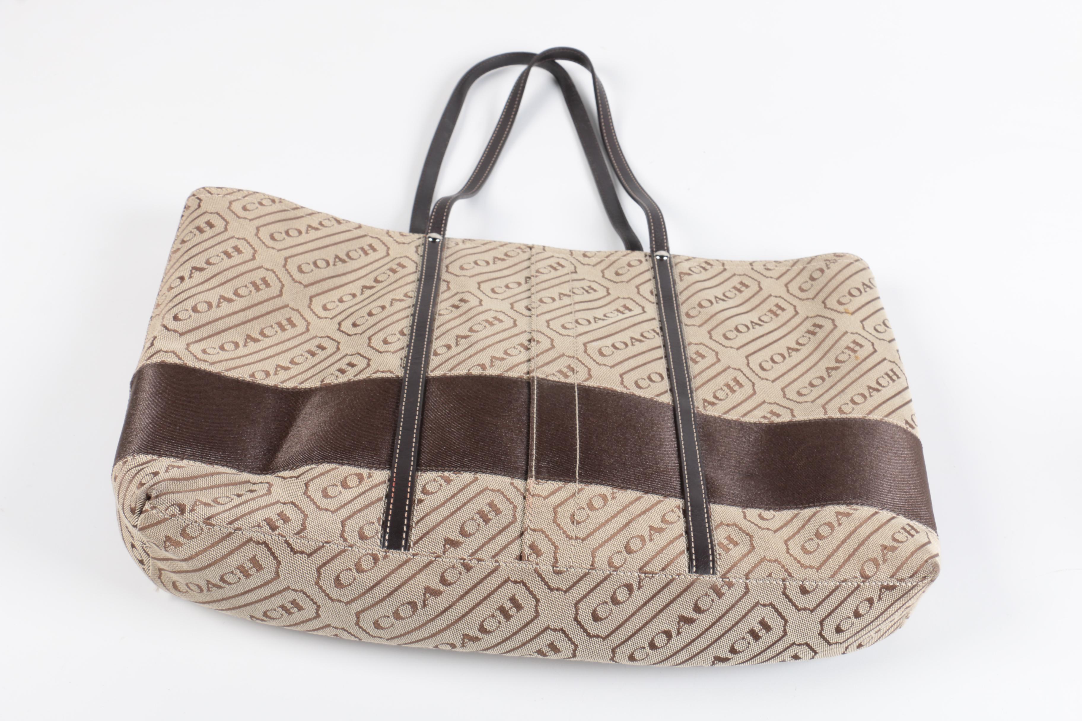 Coach Canvas and Leather Carryall Tote