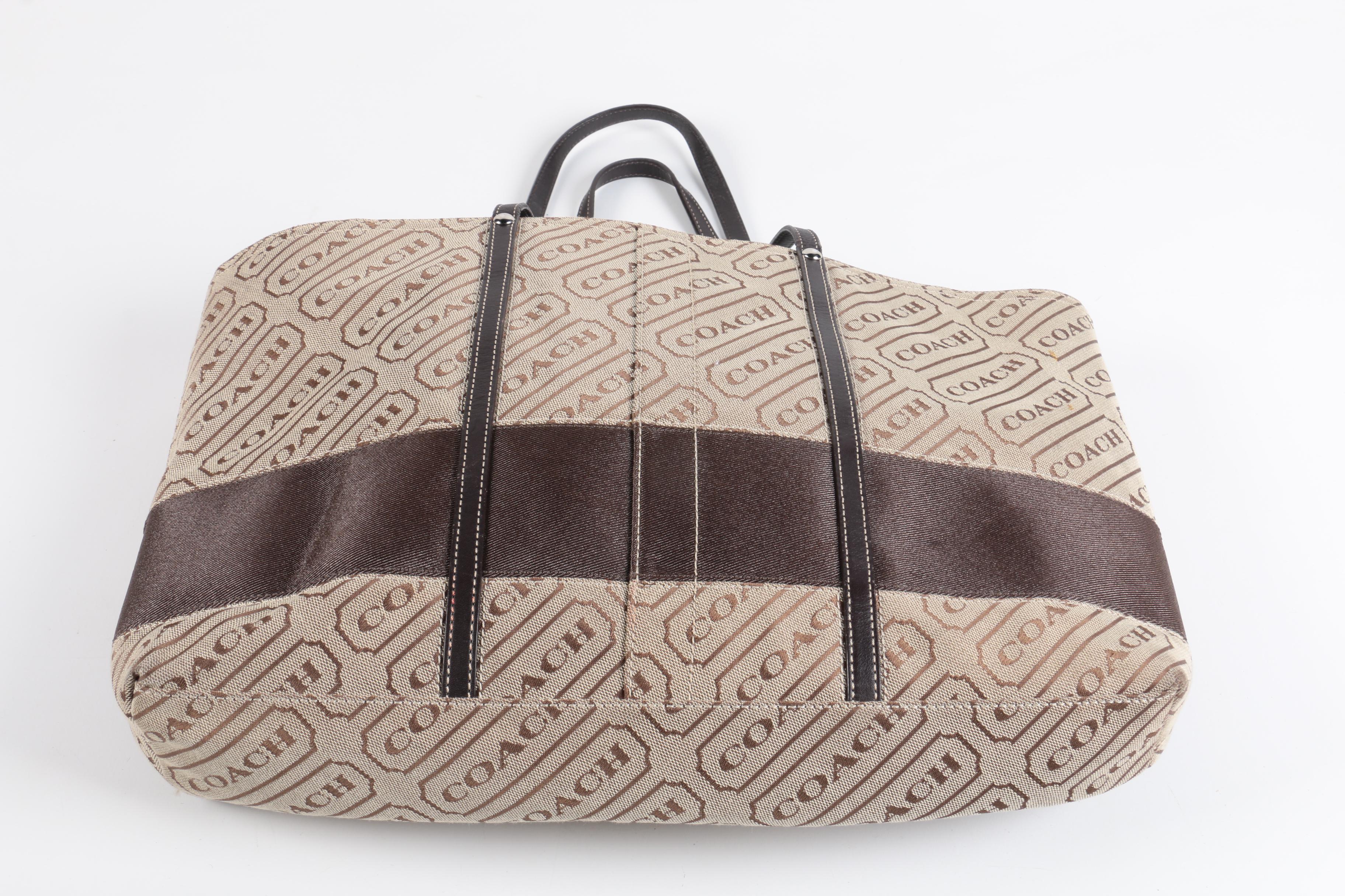 Coach Canvas and Leather Carryall Tote