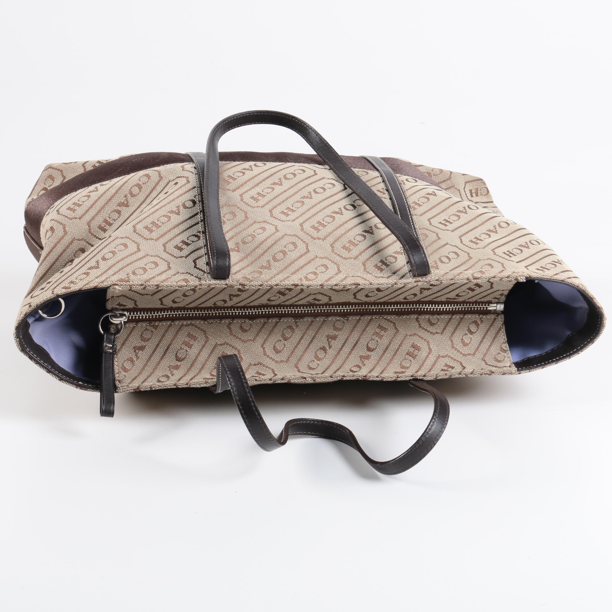 Coach Canvas and Leather Carryall Tote