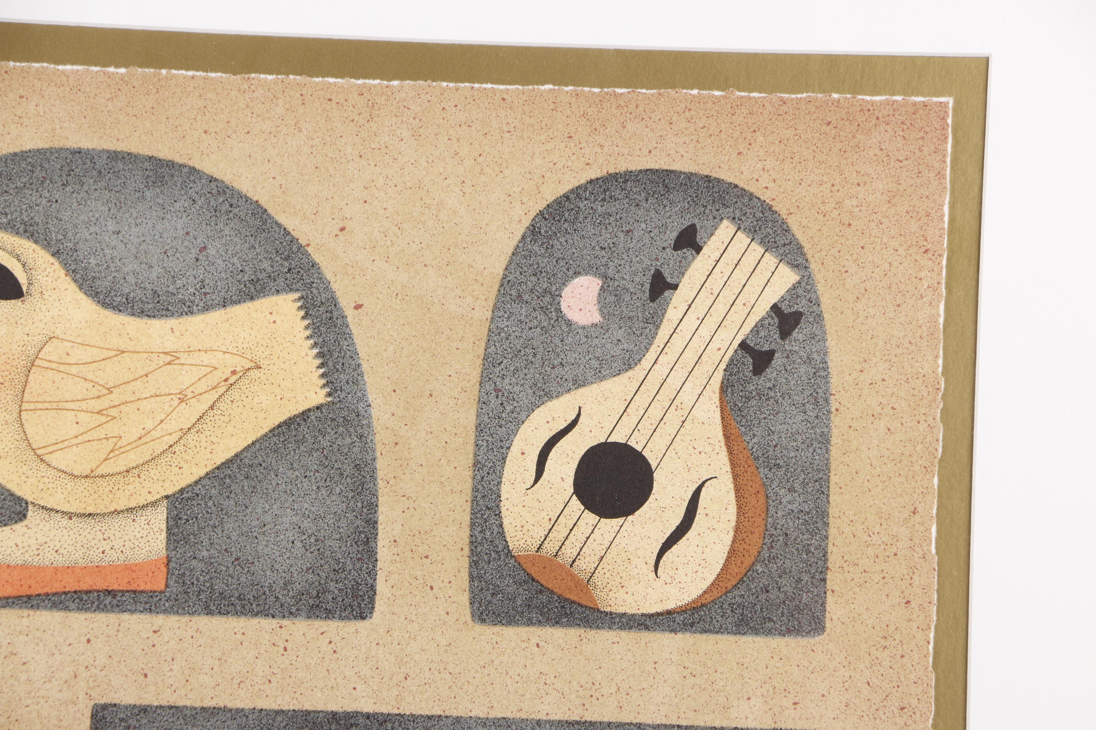 Carol Jablonsky Lithograph "Menagerie with Music"