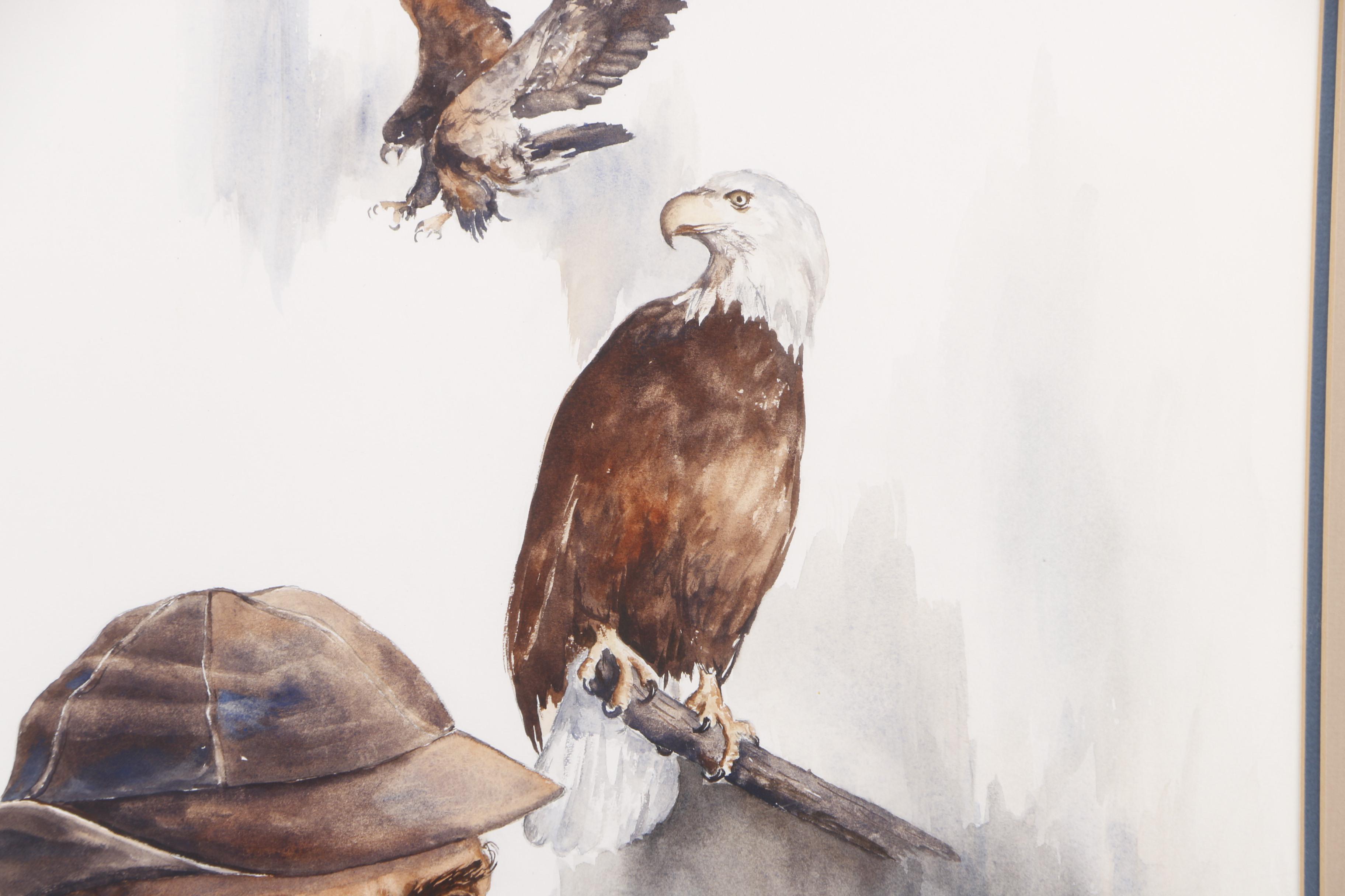 Burgess 1980 Watercolor Painting "The Hunters"