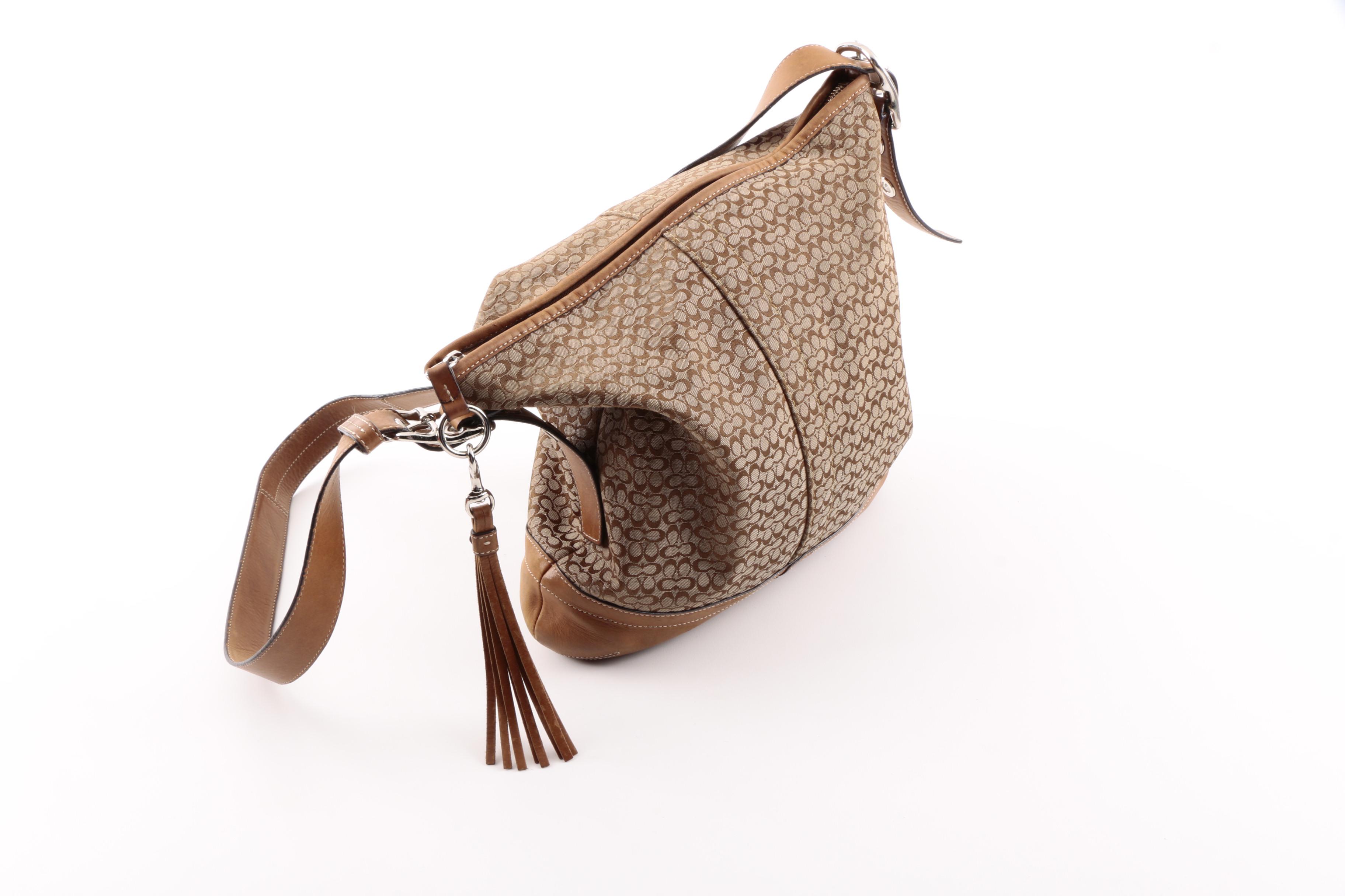 Coach Signature Canvas and Leather Mini Duffle with Matching Wallet