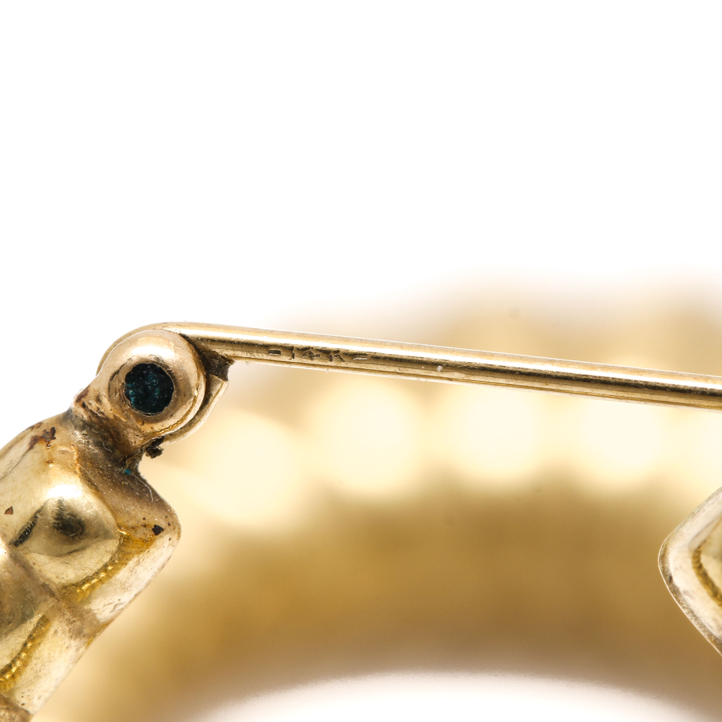 14K Yellow Gold Scalloped Hoop Style Earrings