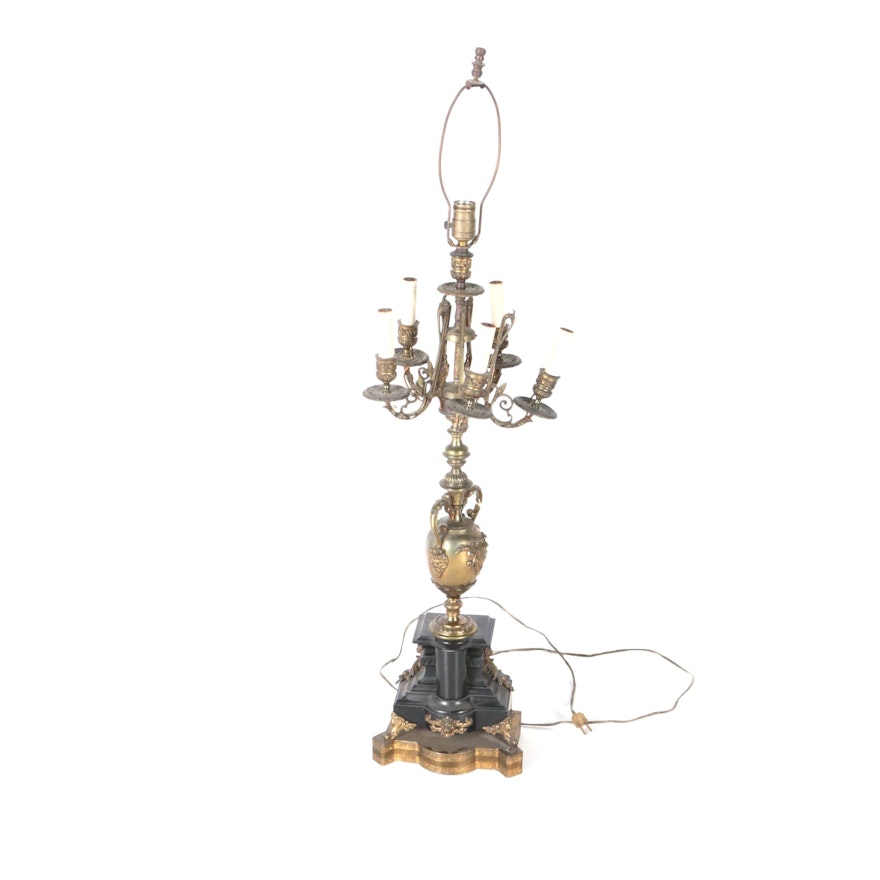Ornate Neoclassical Style Candelabra Table Lamp