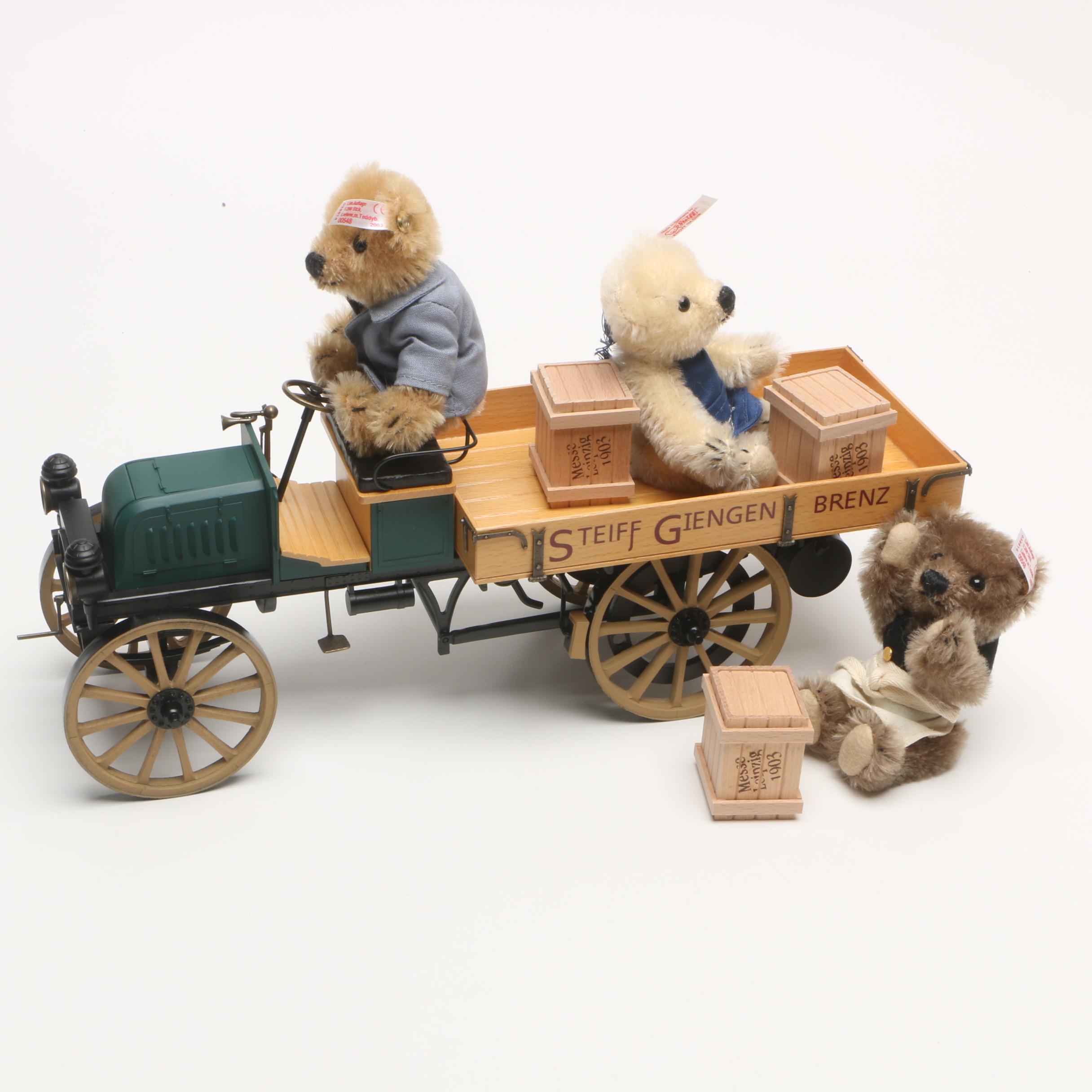 2003 Steiff Limited Edition Delivery Cart with Teddy Bears