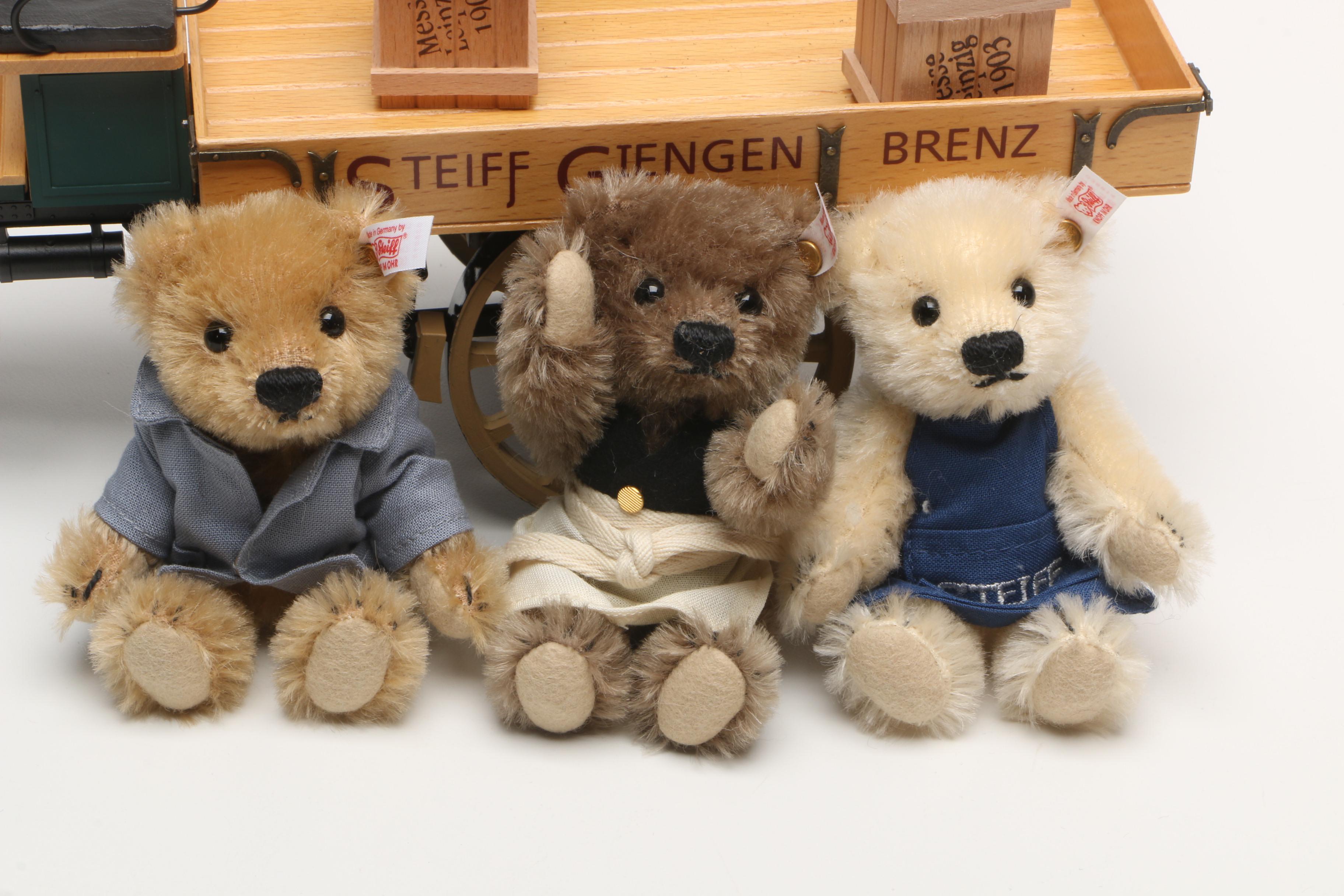 2003 Steiff Limited Edition Delivery Cart with Teddy Bears