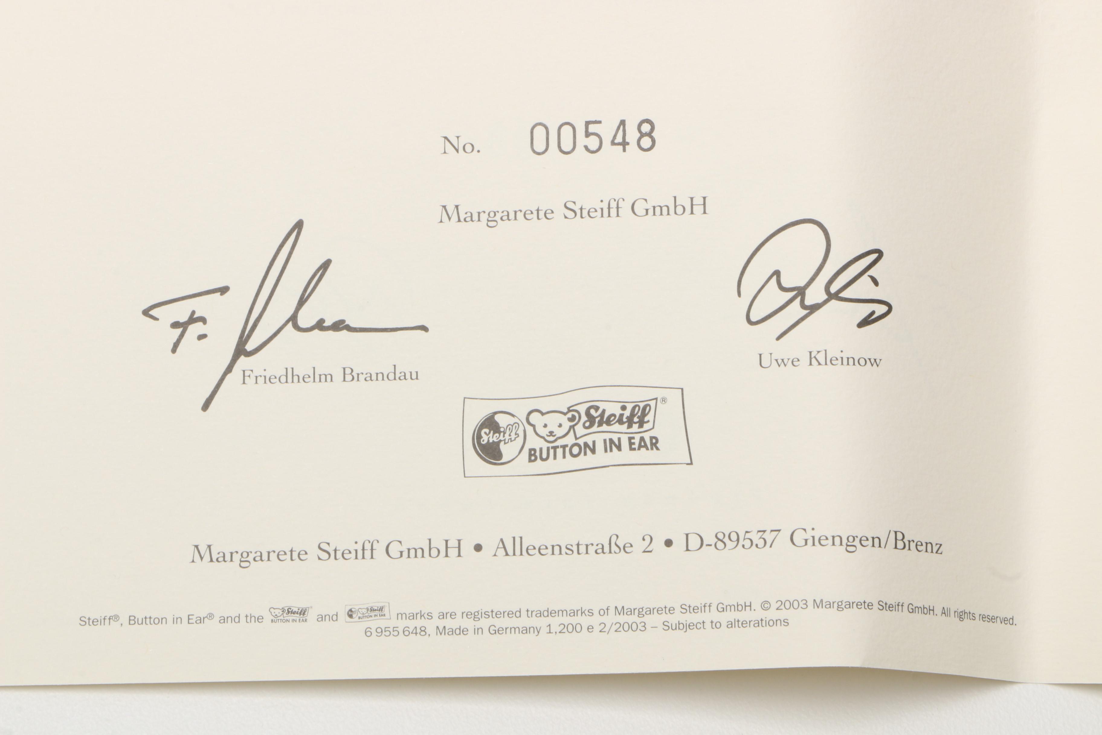 2003 Steiff Limited Edition Delivery Cart with Teddy Bears