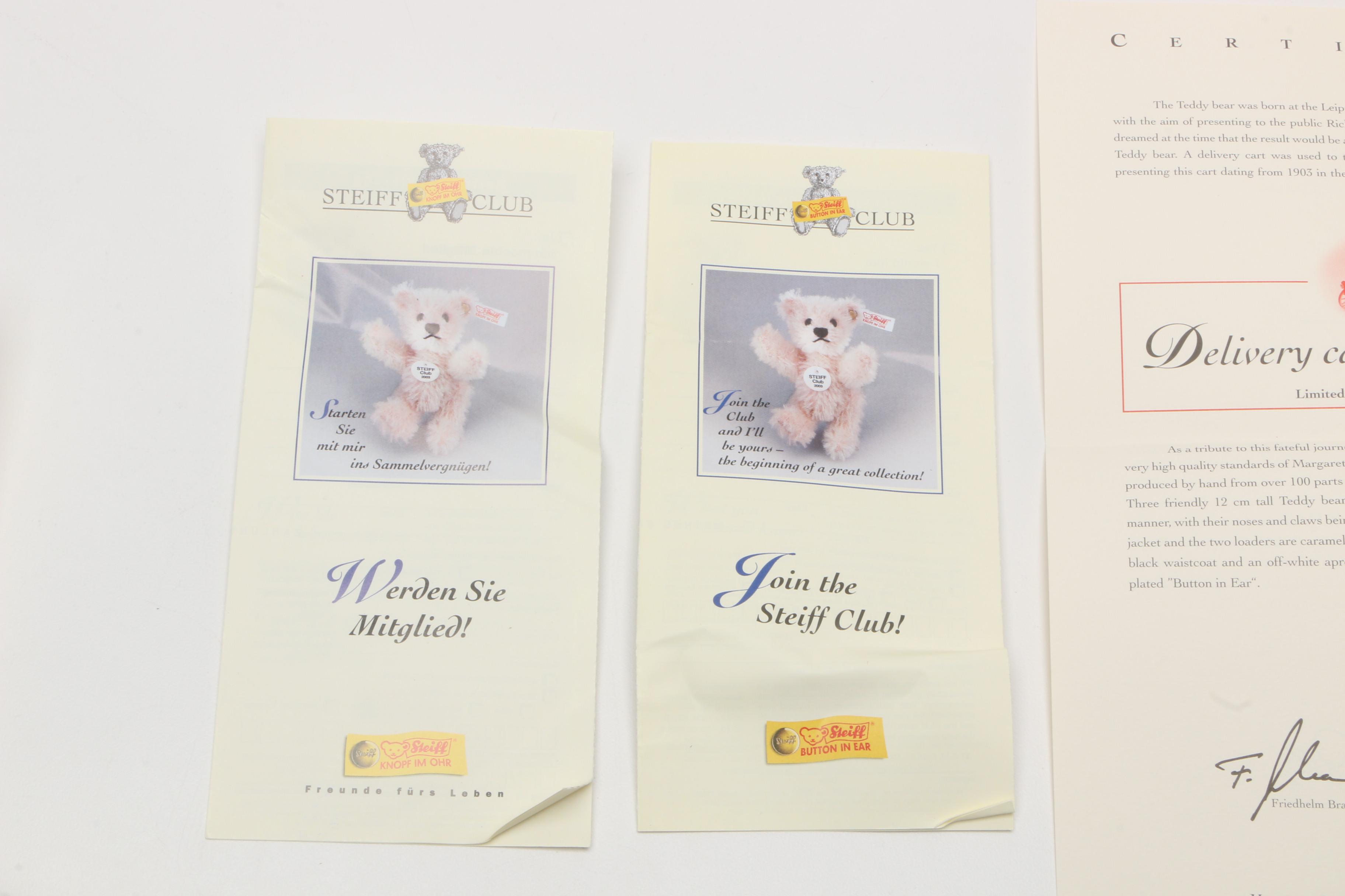 2003 Steiff Limited Edition Delivery Cart with Teddy Bears