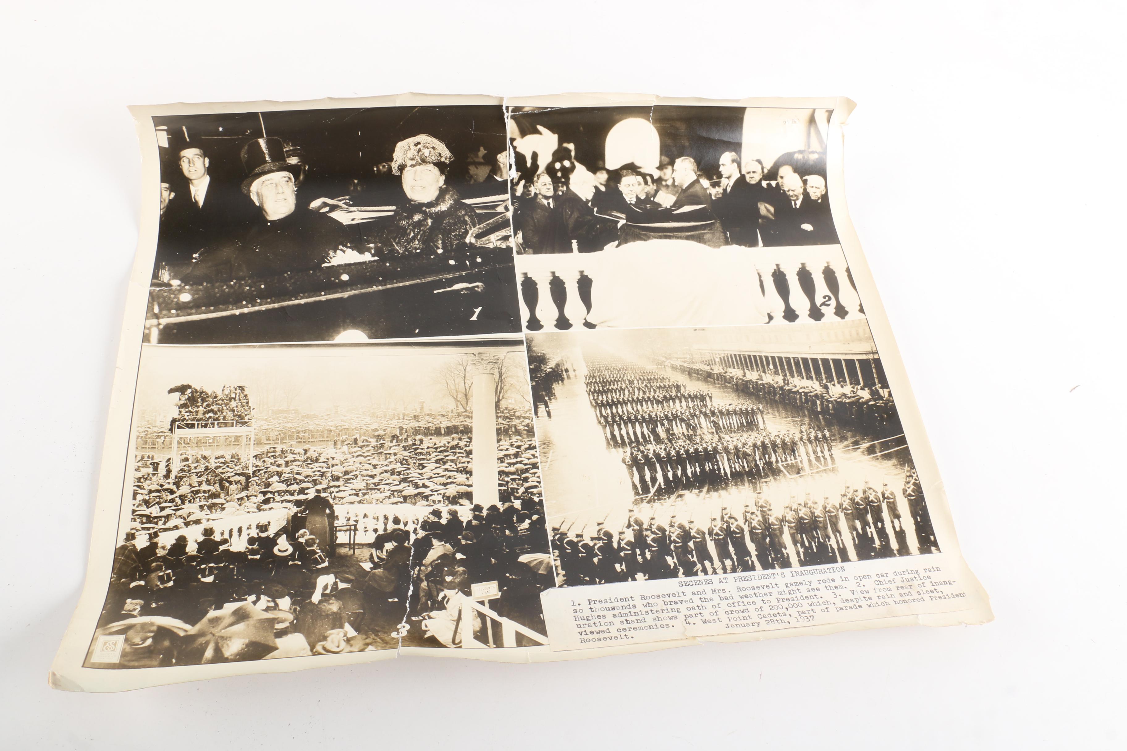 Franklin D. Roosevelt 1933 Inaugural Program with 1937 Inauguration Photos