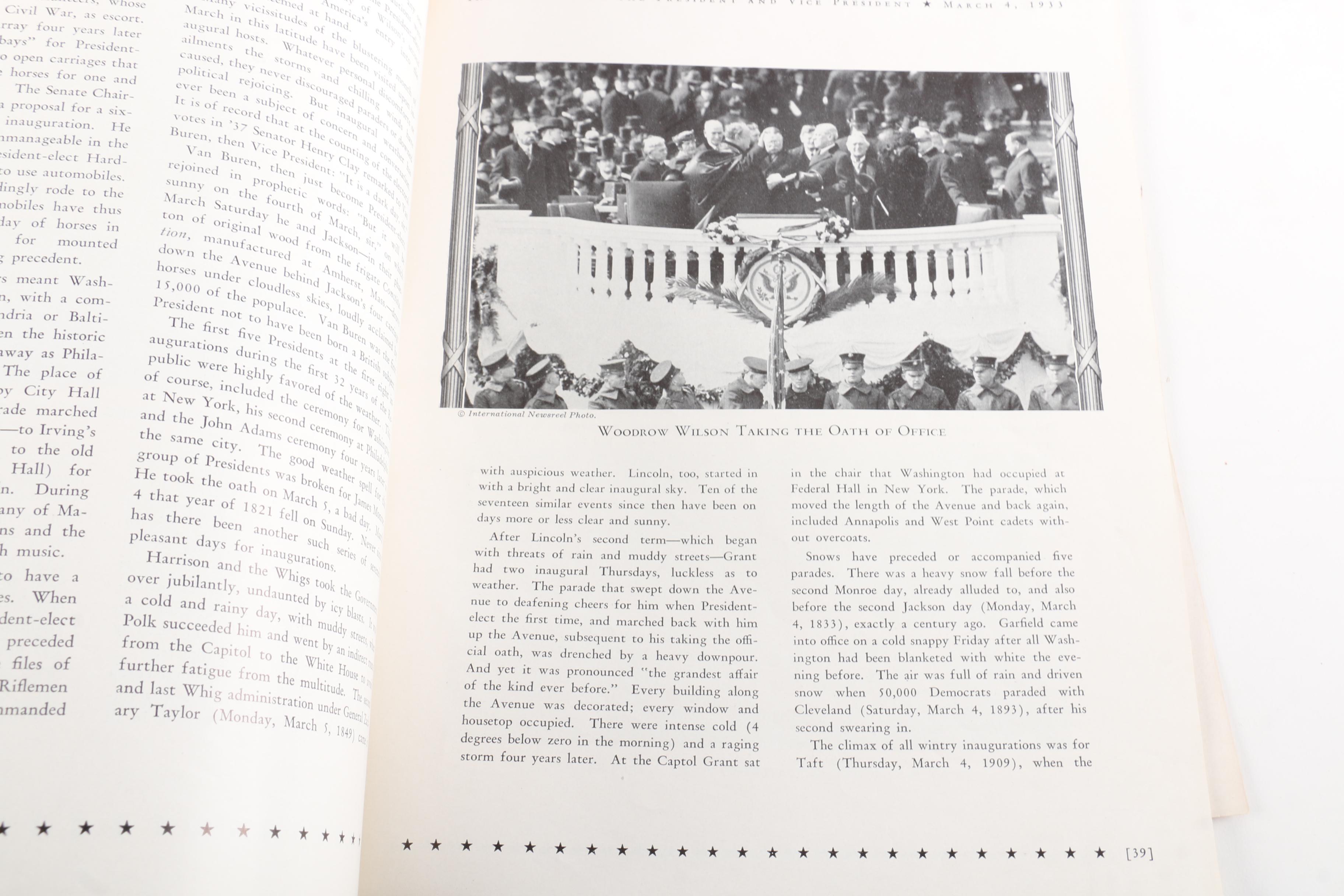 Franklin D. Roosevelt 1933 Inaugural Program with 1937 Inauguration Photos