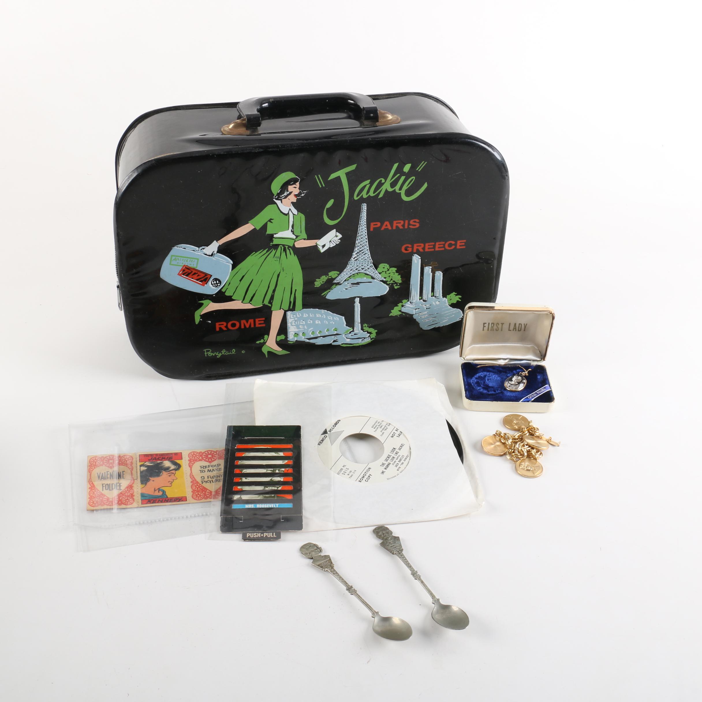First Lady Era Jackie Kennedy Memorabilia Including Vintage Suitcase & Valentine